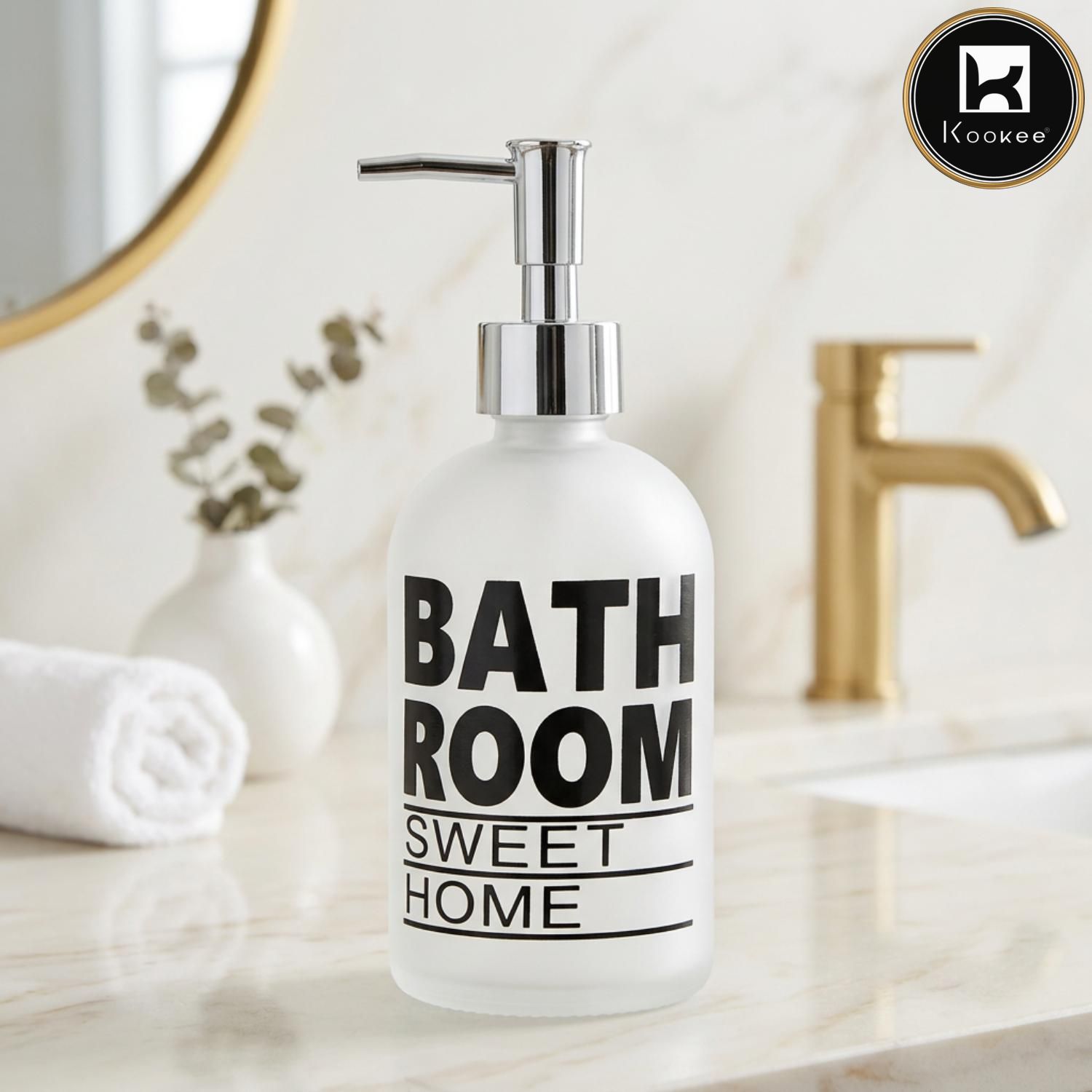Glass Liquid Soap Dispenser for Bathroom, Set of 1