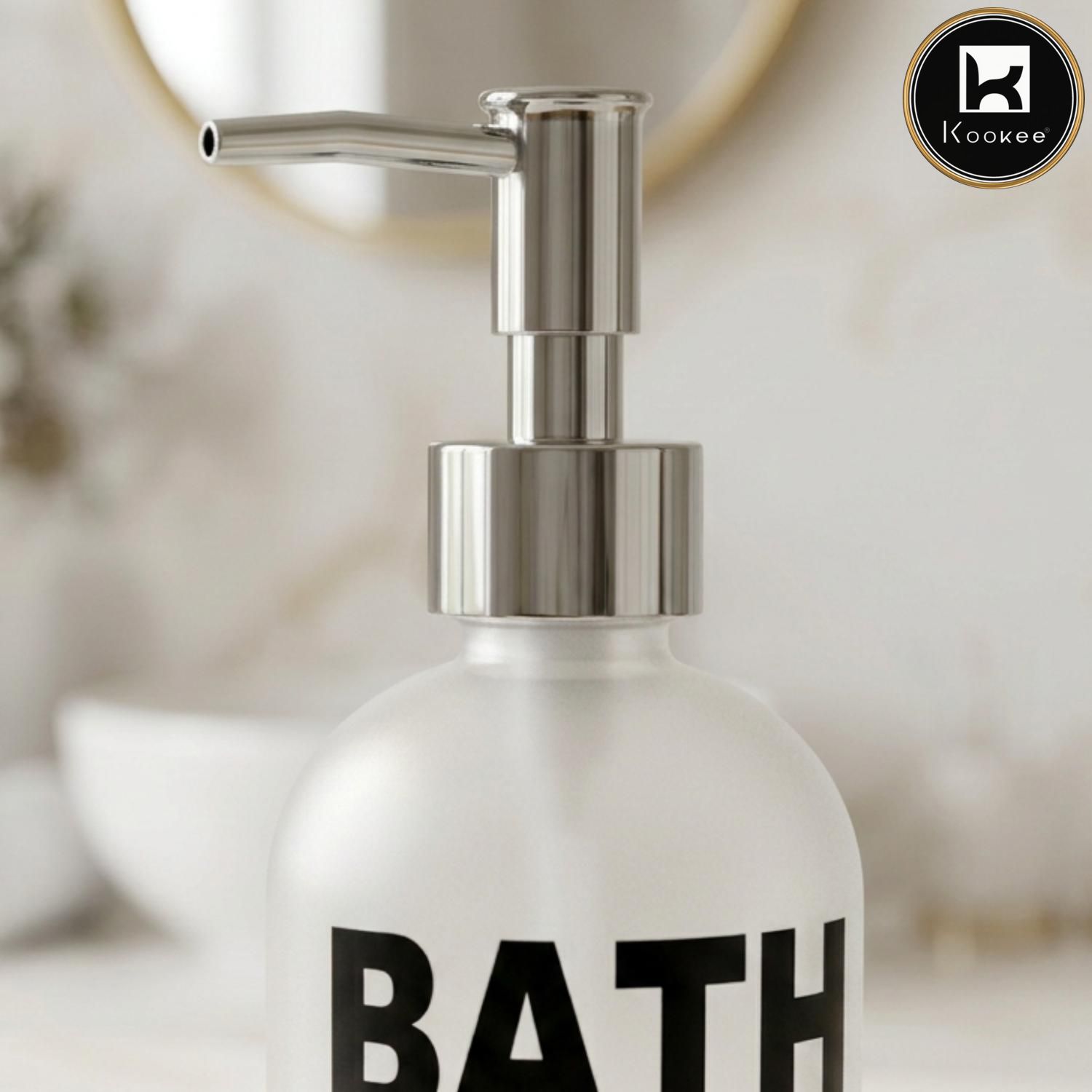 Glass Liquid Soap Dispenser for Bathroom, Set of 1