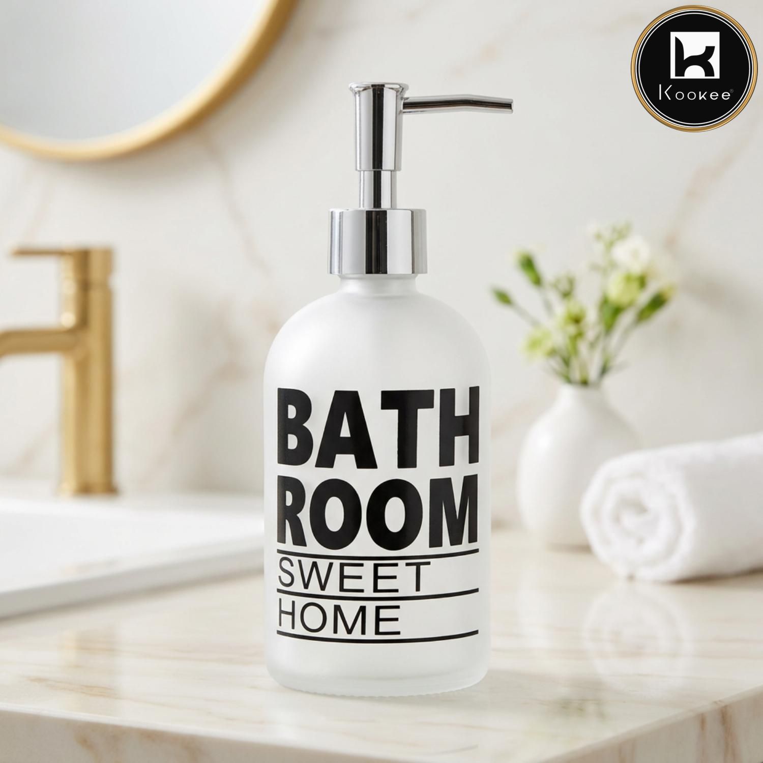 Glass Liquid Soap Dispenser for Bathroom, Set of 1