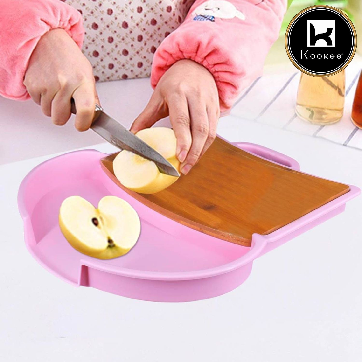 Kookee Wooden with Plastic Chopping Board for chop and drop (ZLFH01-9)