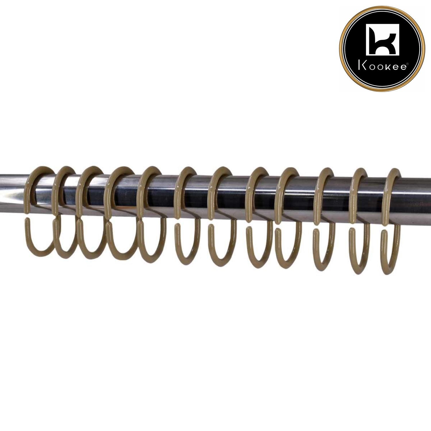 Shower Curtain Rings, 12 C shape Hooks (V-RINGS-001)