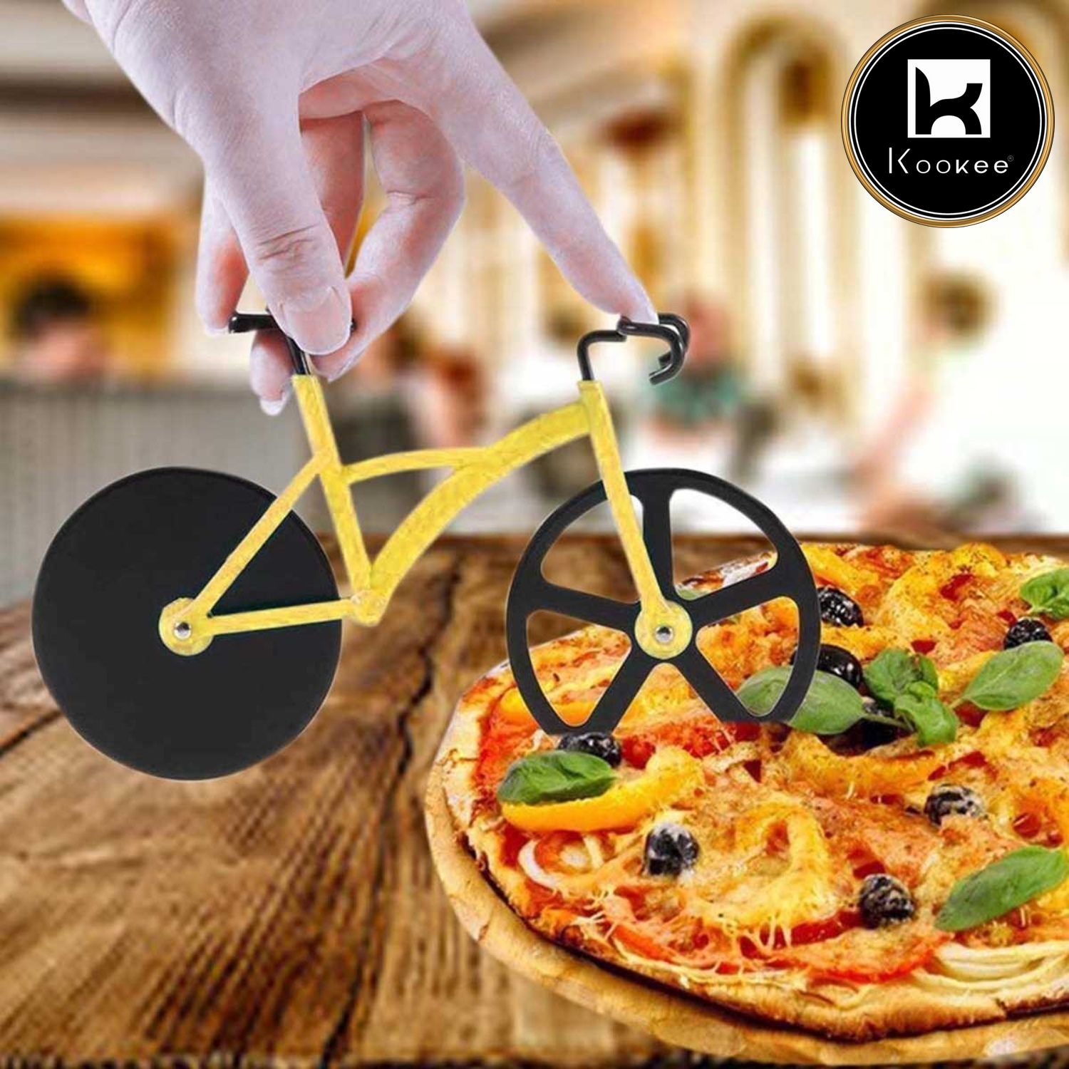 Kookee Pizza Cutters, Yellow, ART00850