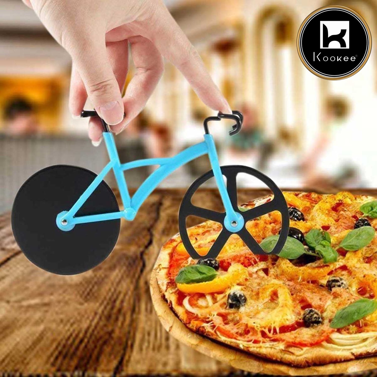 Kookee Pizza Cutters, Blue, ART00851