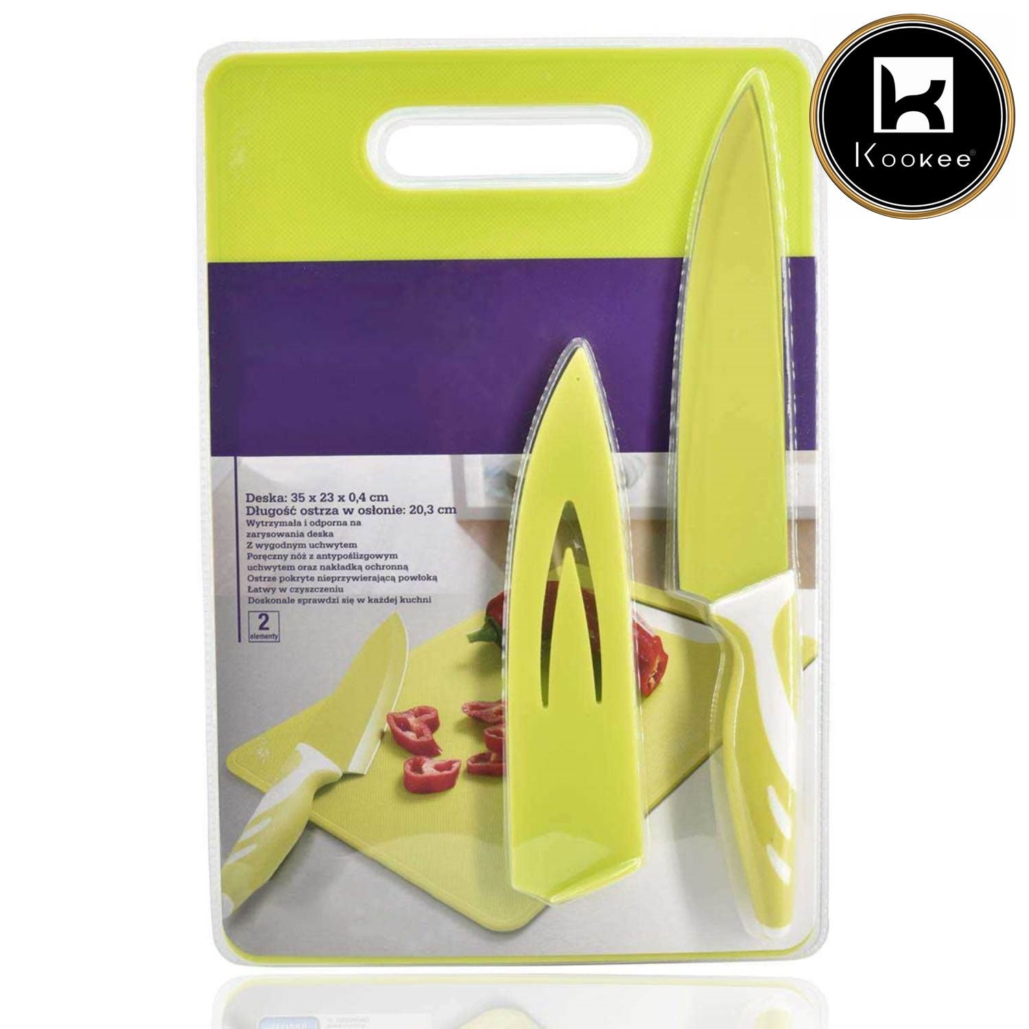 Kitchen Chopping Board with Knife Set of 2, Sharp and Durable Cutting Vegetable (866)