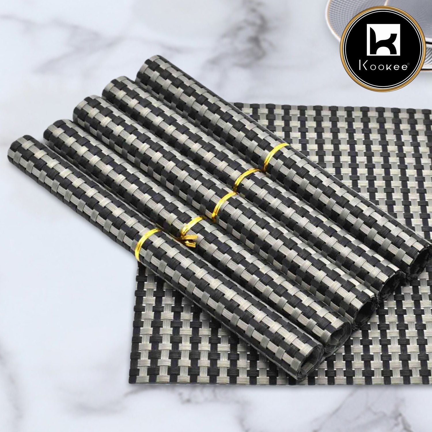 Kookee Placemats, Black, ART00898