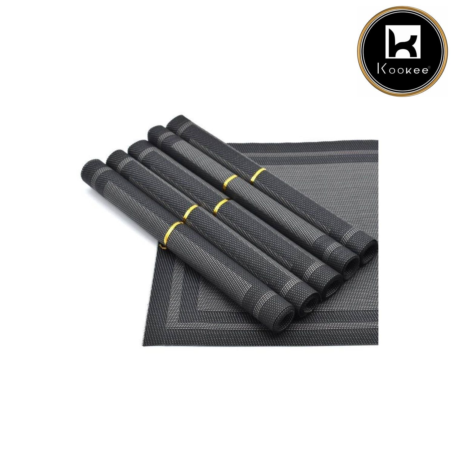 Kookee Placemats, Black, ART00901