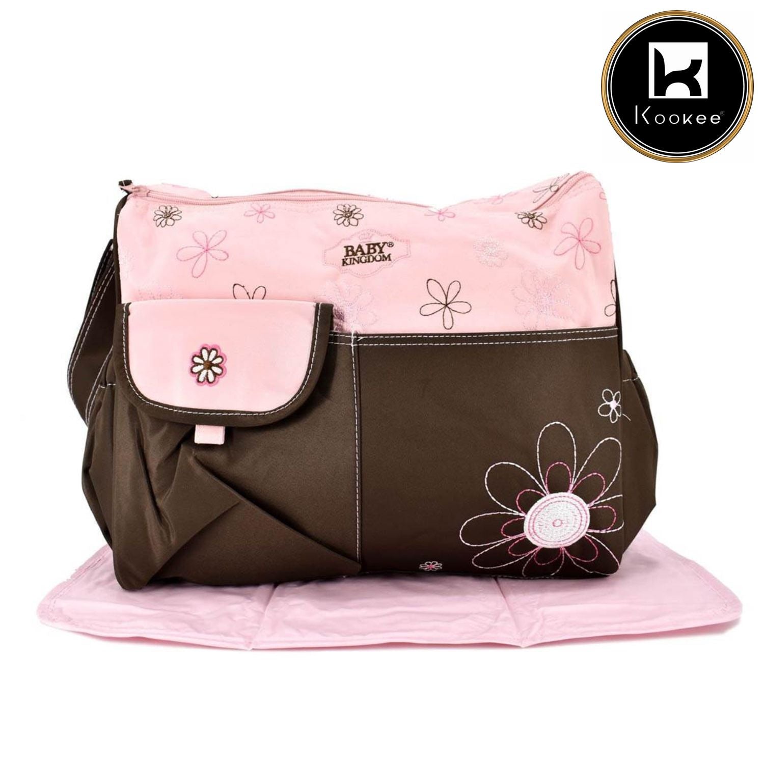 Baby Mother - Mother Bag with Diaper Changing Mat - Pink/Brown