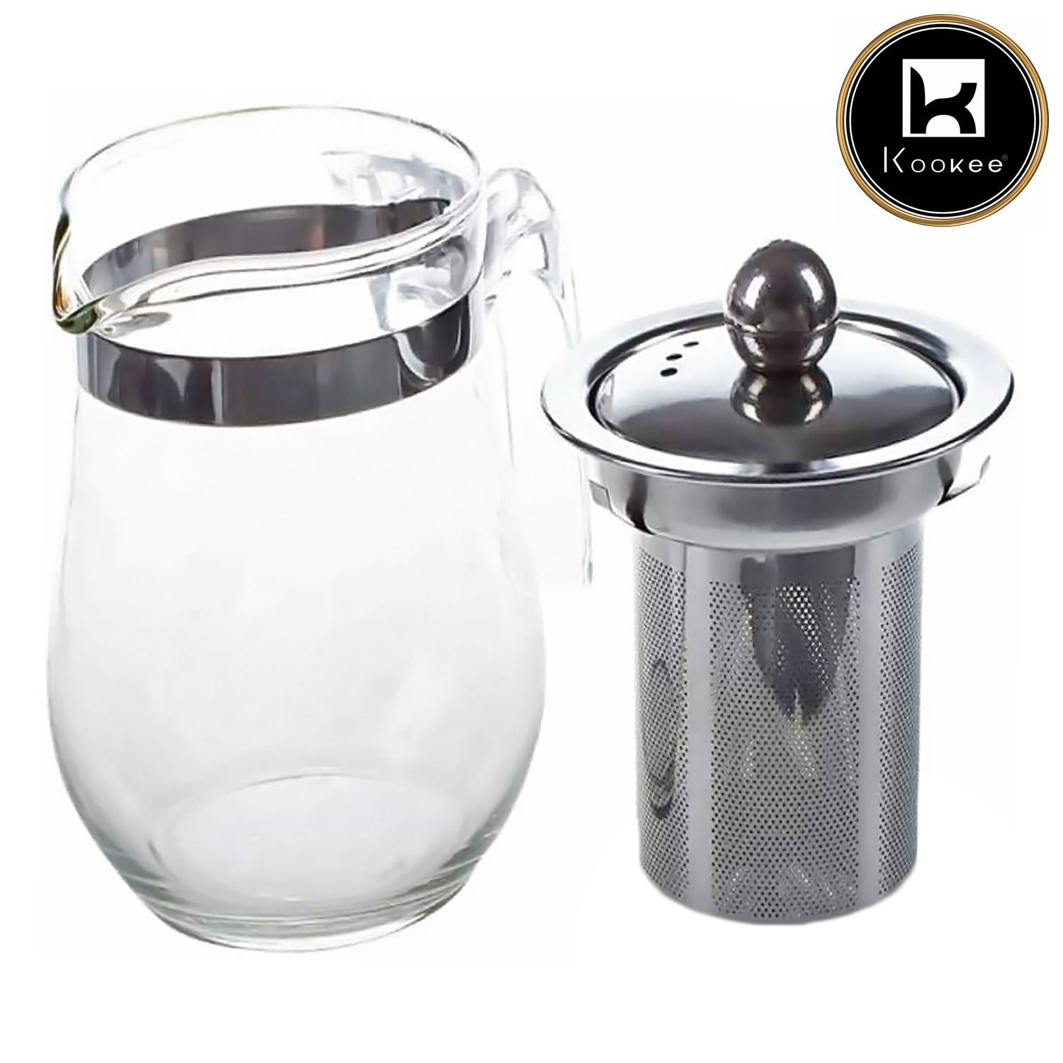 Glass Kettle with Removable Stainless Steel Strainer/Infuser - 750ml (1266)