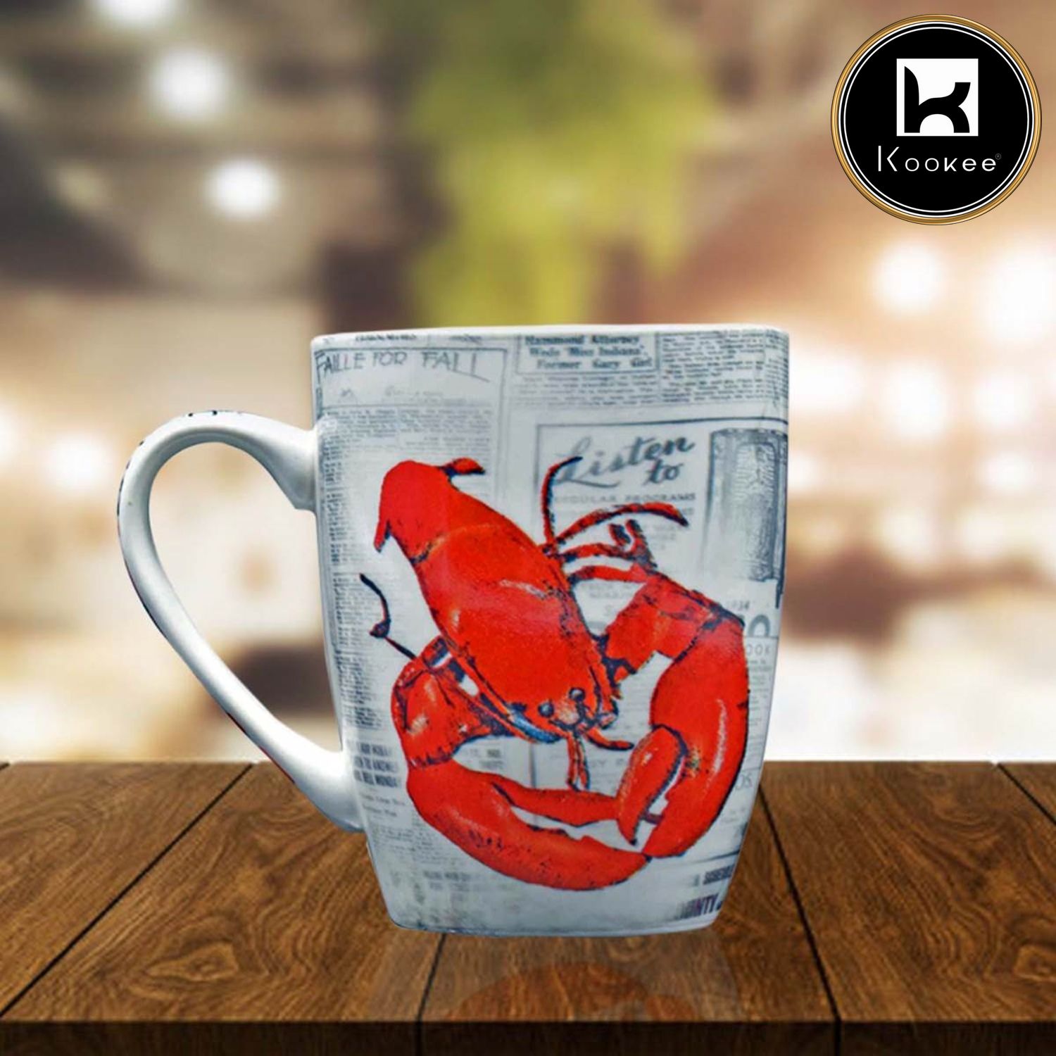 Kookee Printed Ceramic Coffee or Tea Mug with handle - 325ml (3441AG-C)