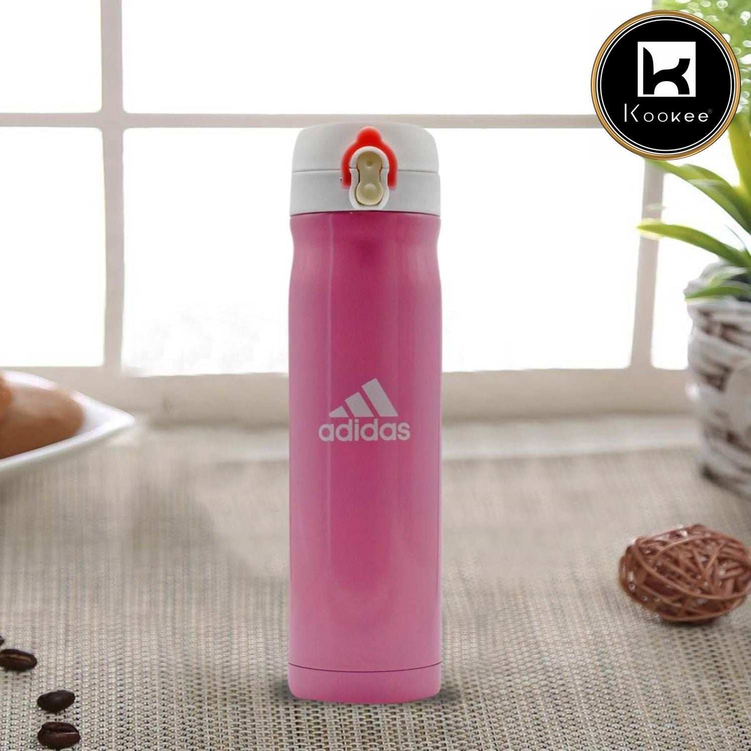 Kookee Stainless Steel Vacuum Insulated double wall Water Bottle for Home, Office, Travel and Sports, Leak - proof Lid for Hot and Cold liquids - 500ml