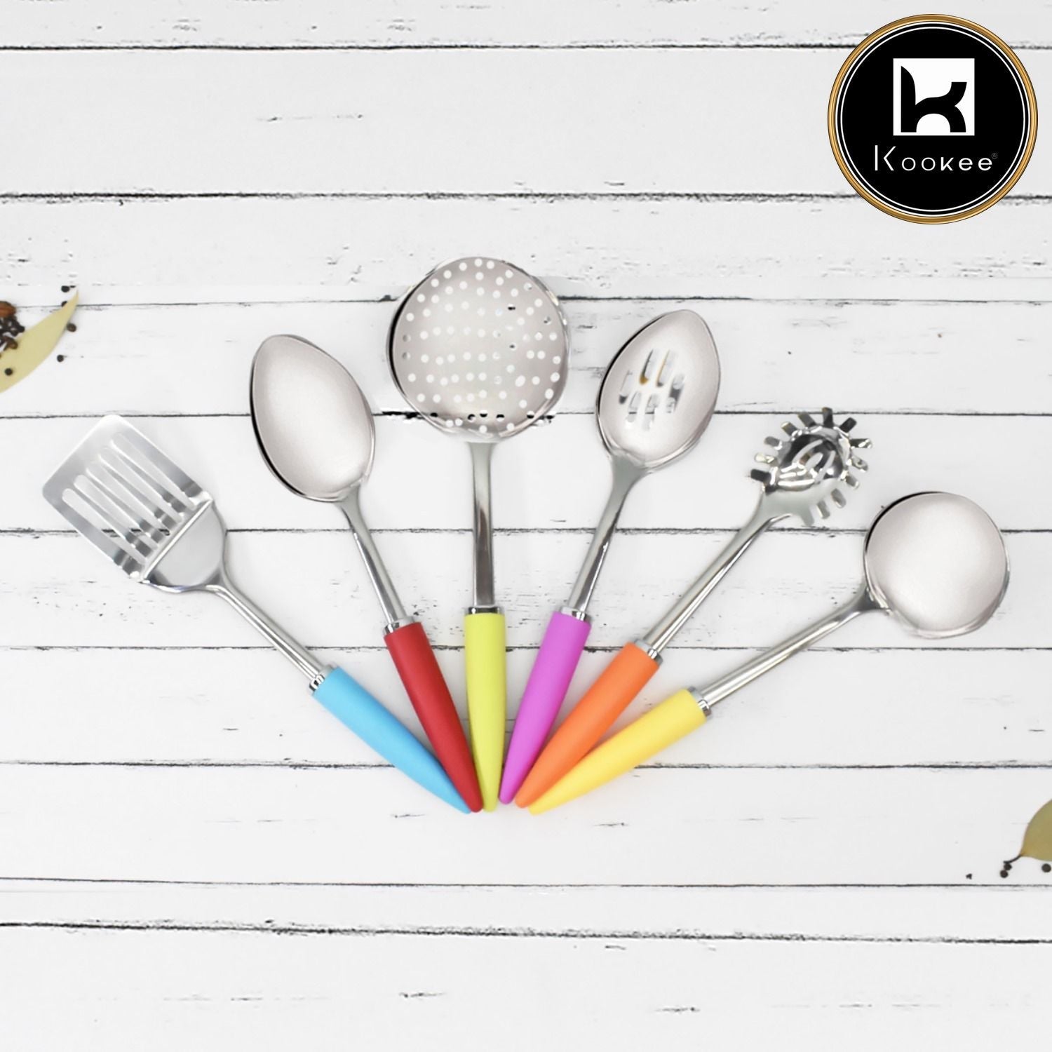 Kookee Stainless Steel 7pc Kitchen Utensil, Gadgets, Tool Set (K1-7-A)