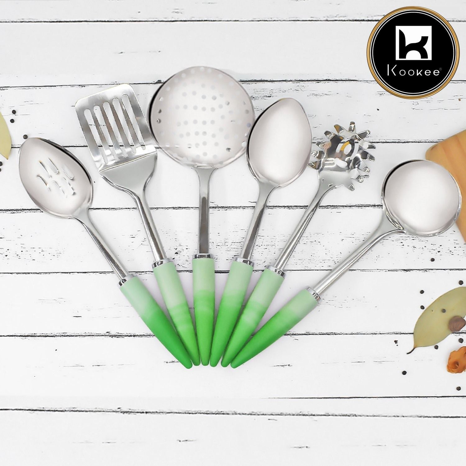 Kookee Stainless Steel 7pc Kitchen Utensil, Gadgets, Tool Set (K8-7-)
