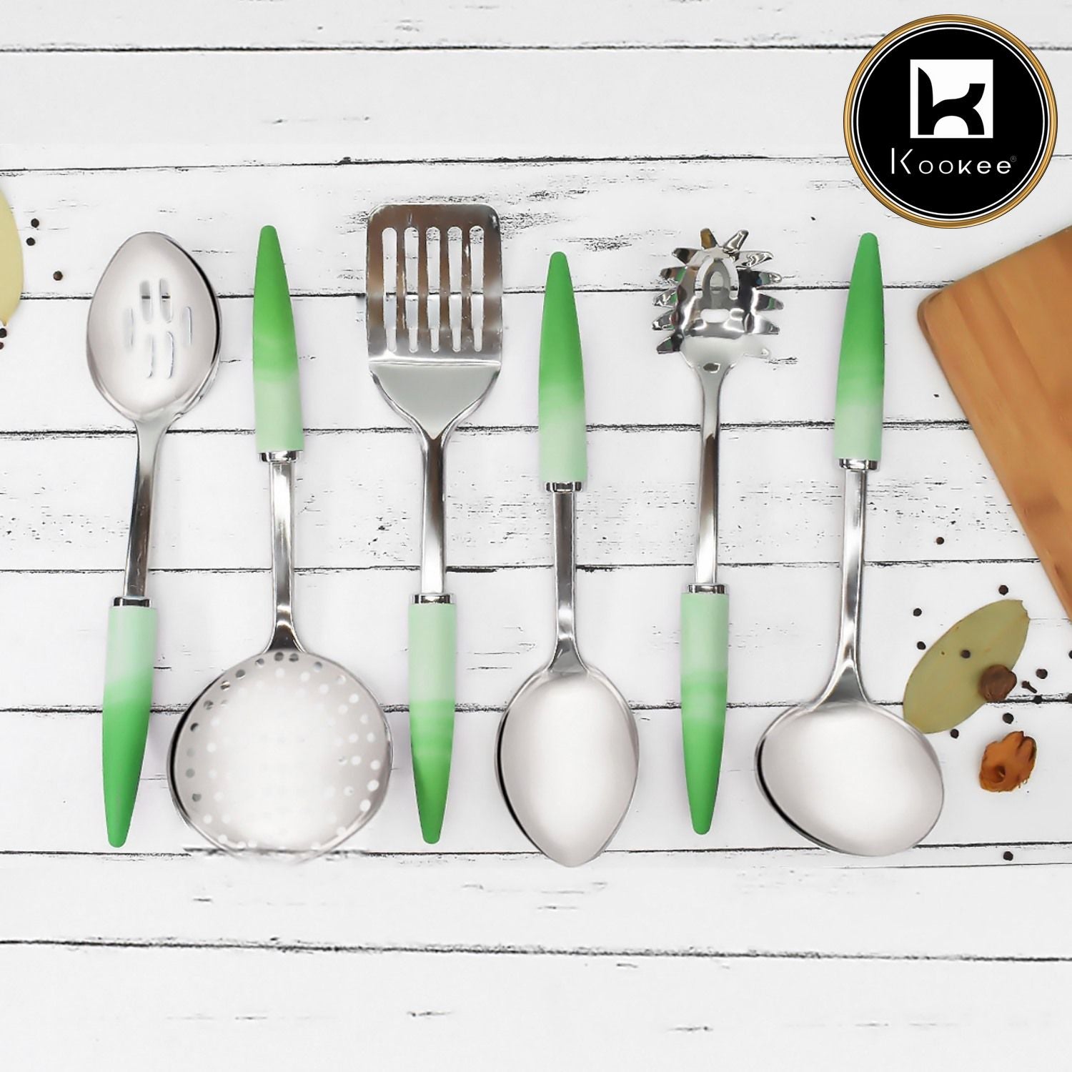 Kookee Cooking Turners, Green, ART01697