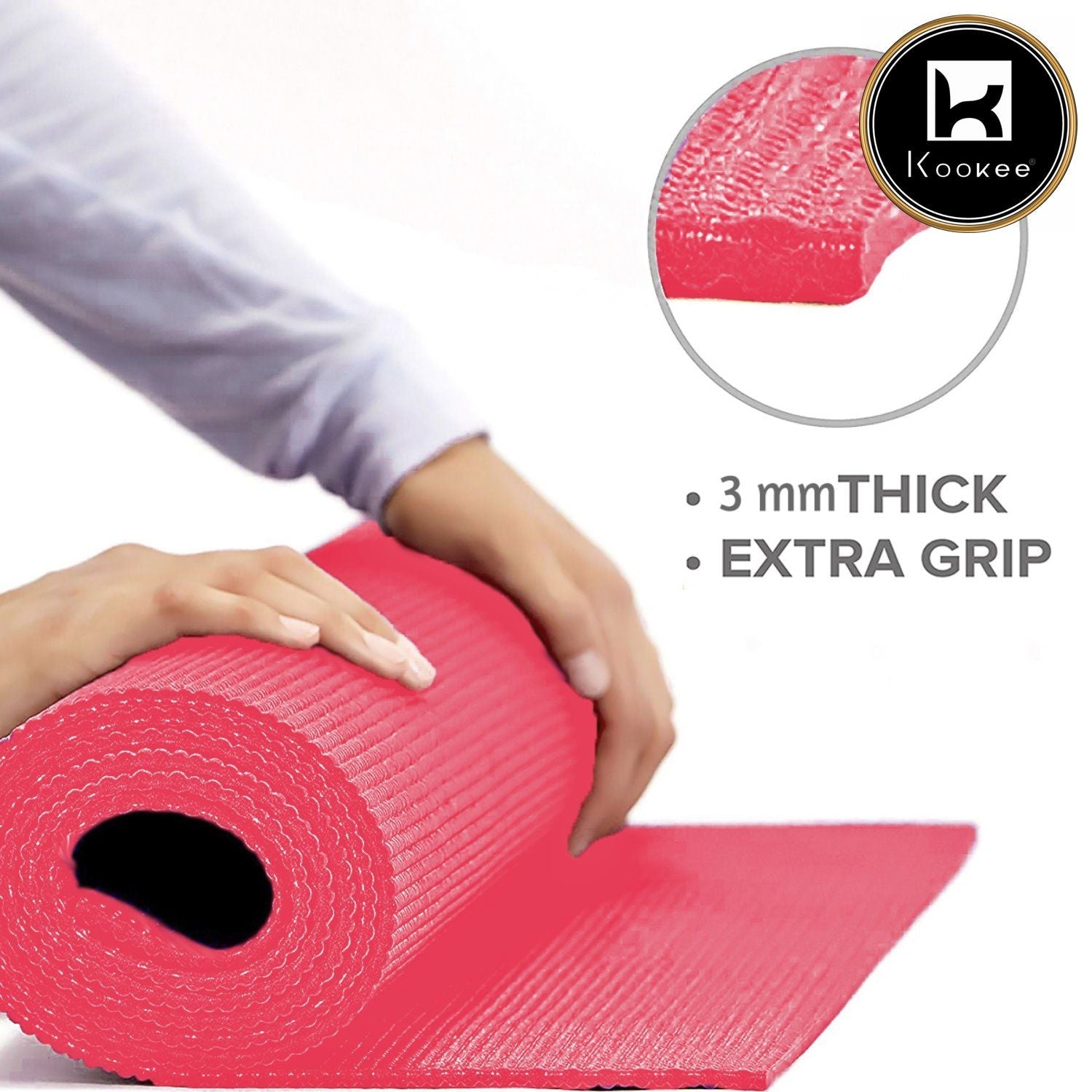 PVC Fitness Yoga Mat 3mm Thick for Workout (6 Feet x 2 Feet) (ART01727)