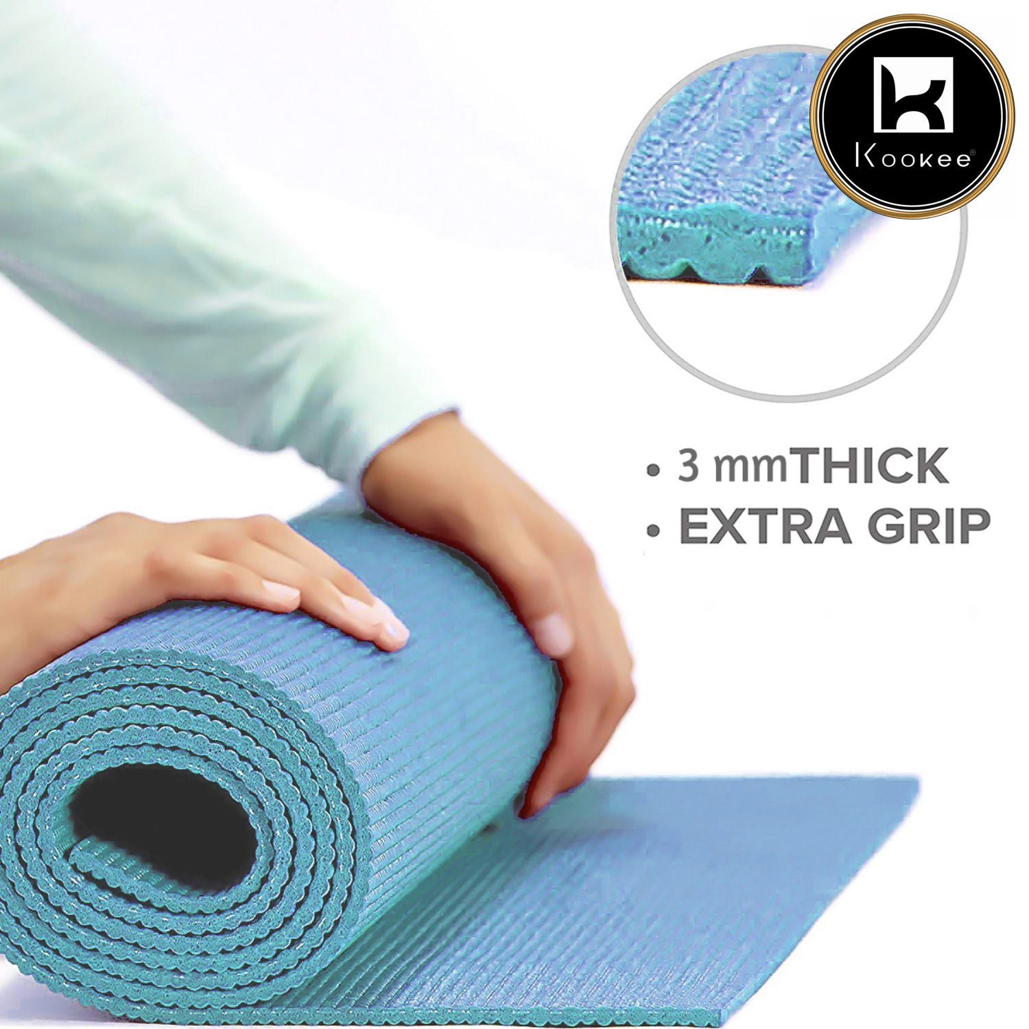 PVC Fitness Yoga Mat 3mm Thick for Workout (6 Feet x 2 Feet) (ART01734)