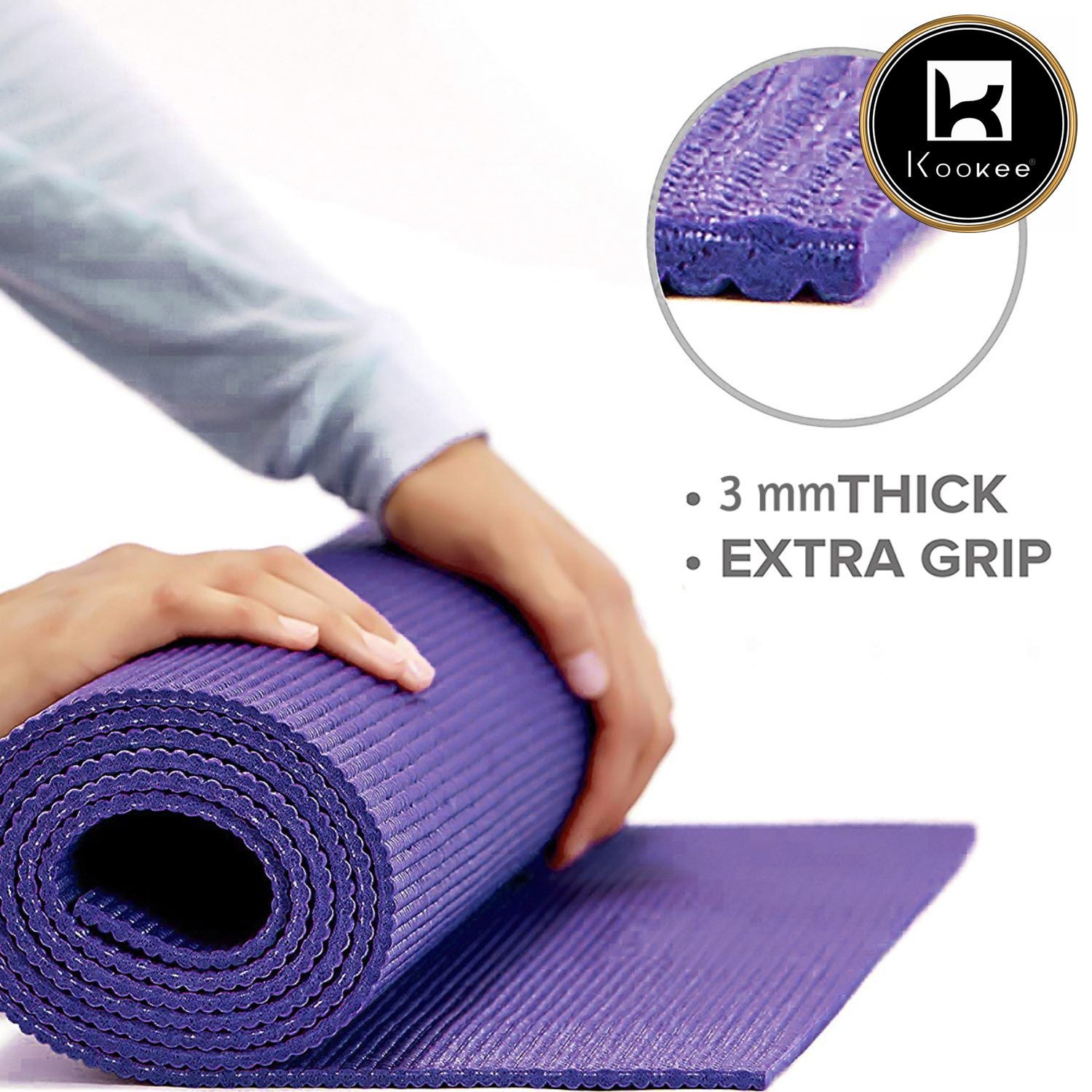 PVC Fitness Yoga Mat 3mm Thick for Workout (6 Feet x 2 Feet) (ART01735)