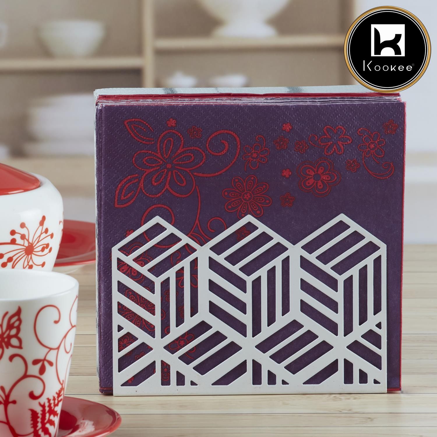 Kookee Metal Freestanding Tissue Paper, Napkin Holder & Office (HH-004-B)