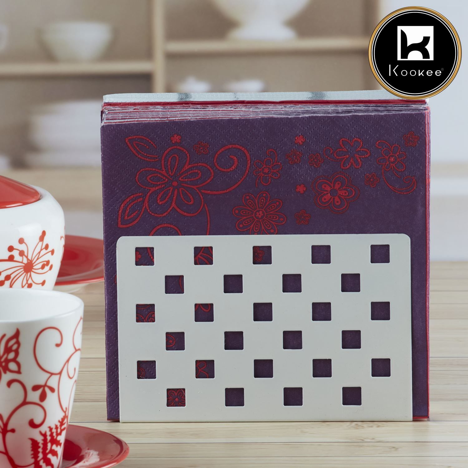 Kookee Metal Freestanding Tissue Paper, Napkin Holder & Office (HH-007-B)