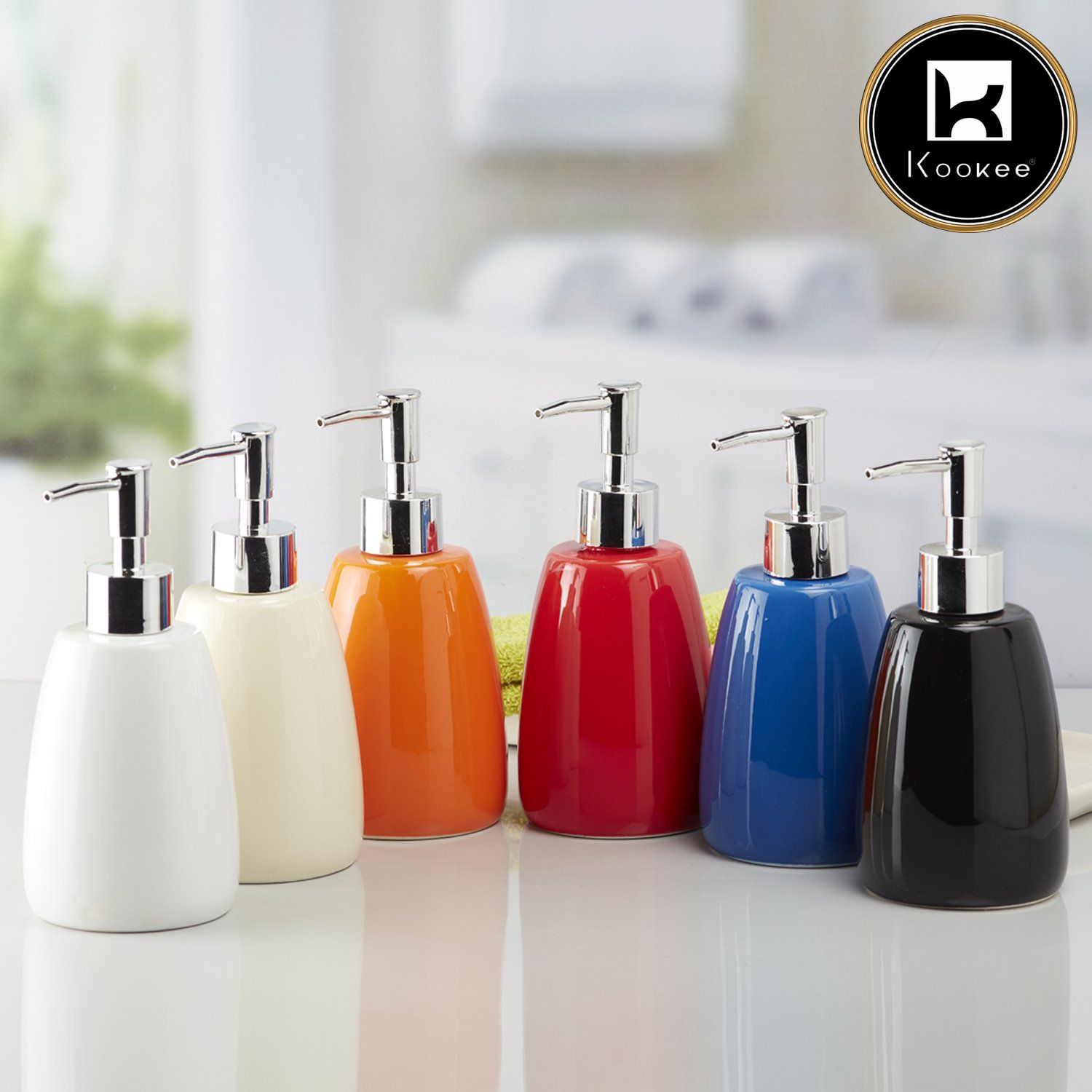 Ceramic Soap Dispenser for handwash for Bathroom, Cream, (Set of 1) (6004)