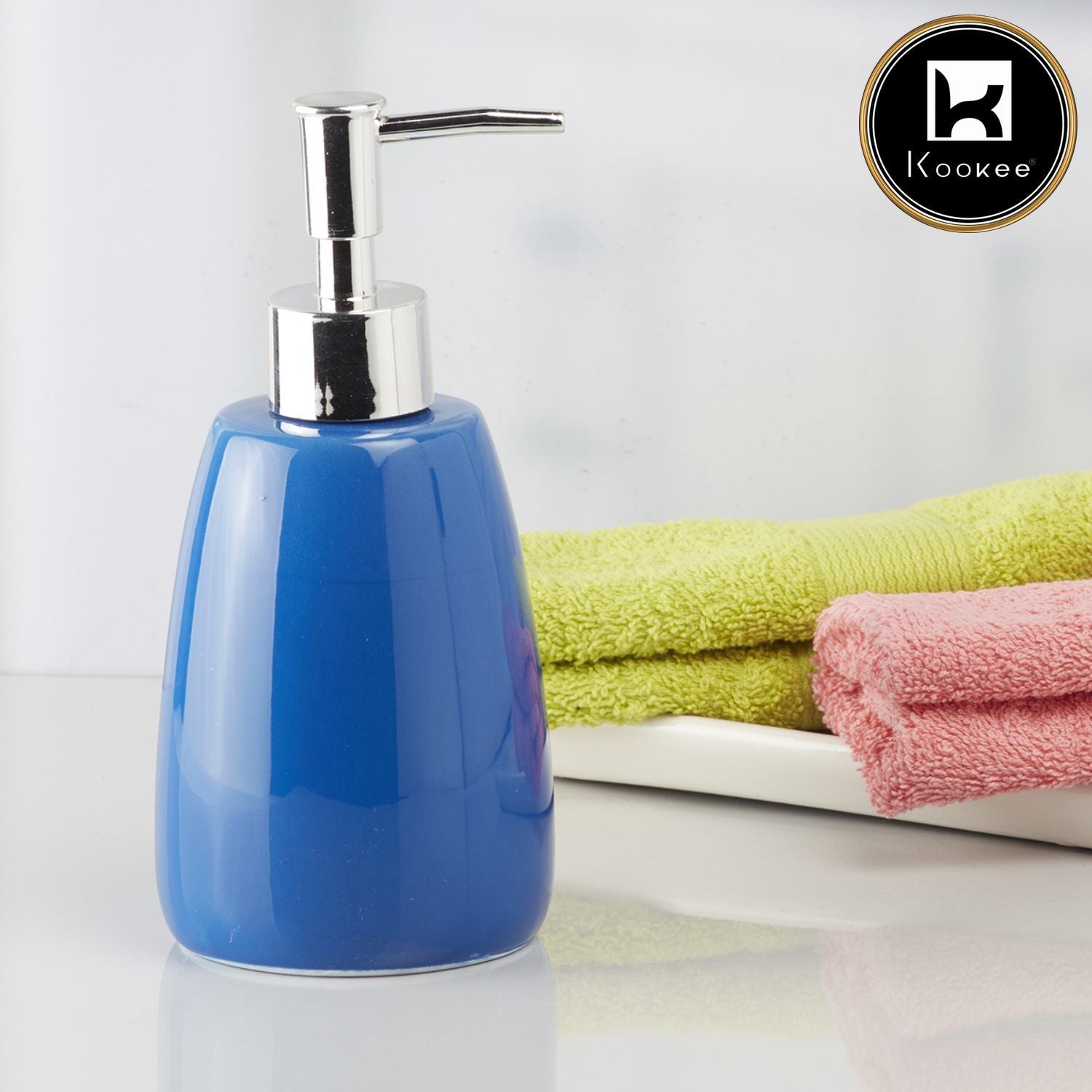 Ceramic Soap Dispenser for handwash for Bathroom, Orange (Set of 1) (6033)