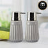 Kookee Ceramic Soap Dispenser with Stylish Refillable Pump Bottle for Bathroom Handwash & Kitchen Wash Basin, Perfect for Hand Soap, Lotion, and more, Grey,