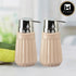 Kookee Ceramic Soap Dispenser with Stylish Refillable Pump Bottle for Bathroom Handwash & Kitchen Wash Basin, Perfect for Hand Soap, Lotion, and more, Beige,