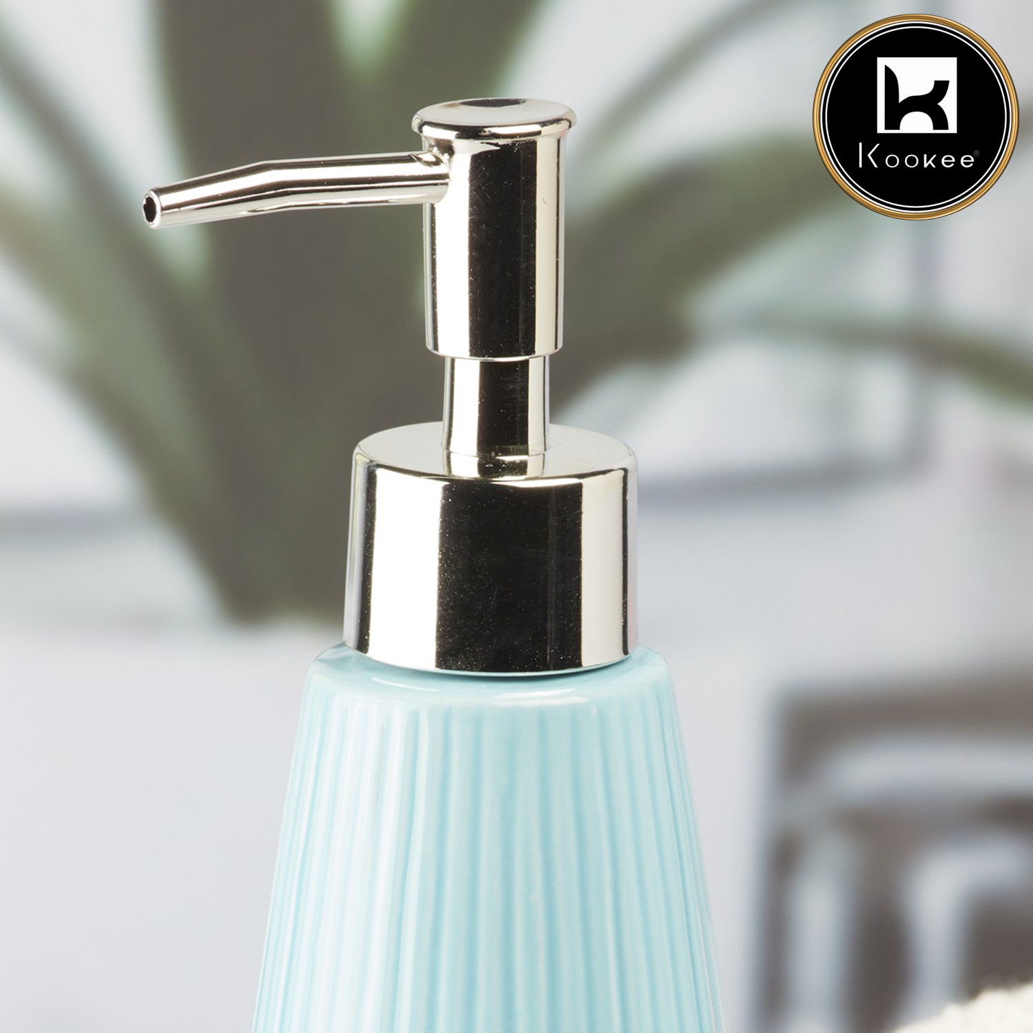 Ceramic Soap Dispenser for handwash for Bathroom, Blue (V-CSD-040)