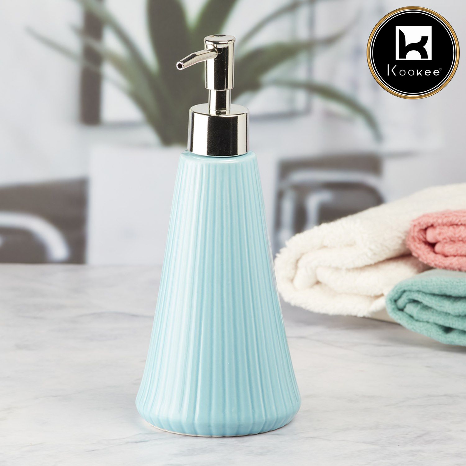 Ceramic Soap Dispenser for handwash for Bathroom, Blue (V-CSD-040)