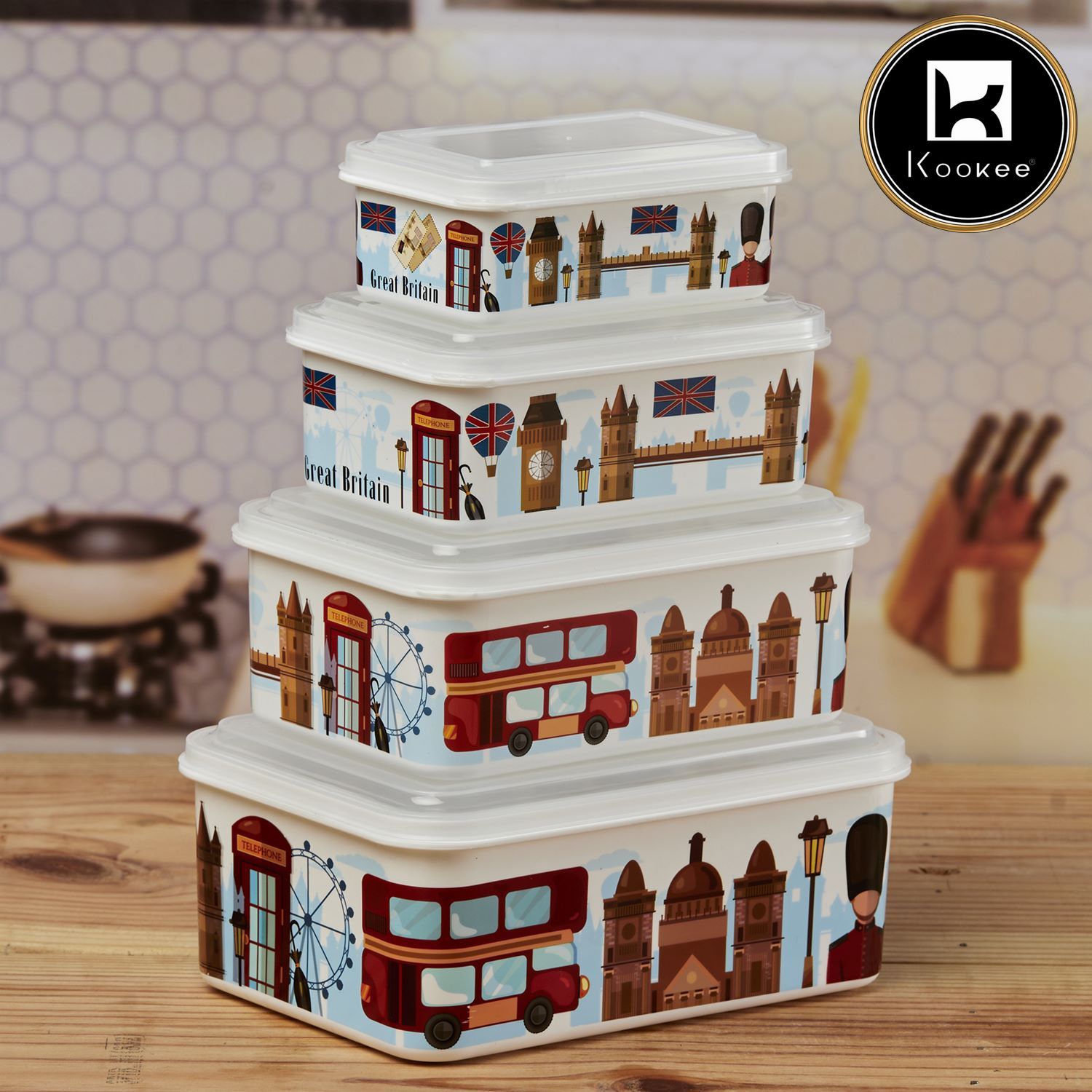 Kookee Plastic Containers, Multi, ART06211