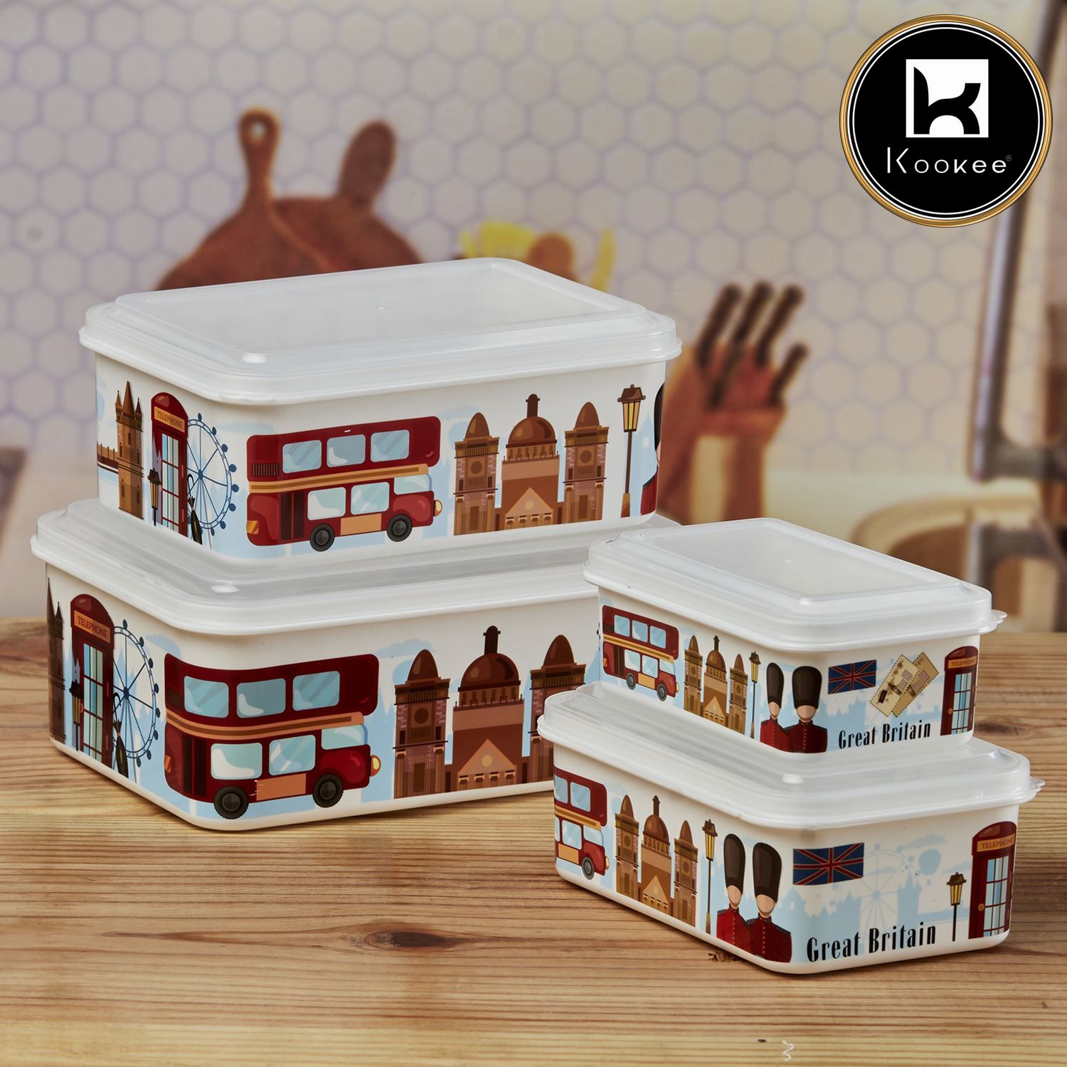Kookee Plastic Containers, Multi, ART06211