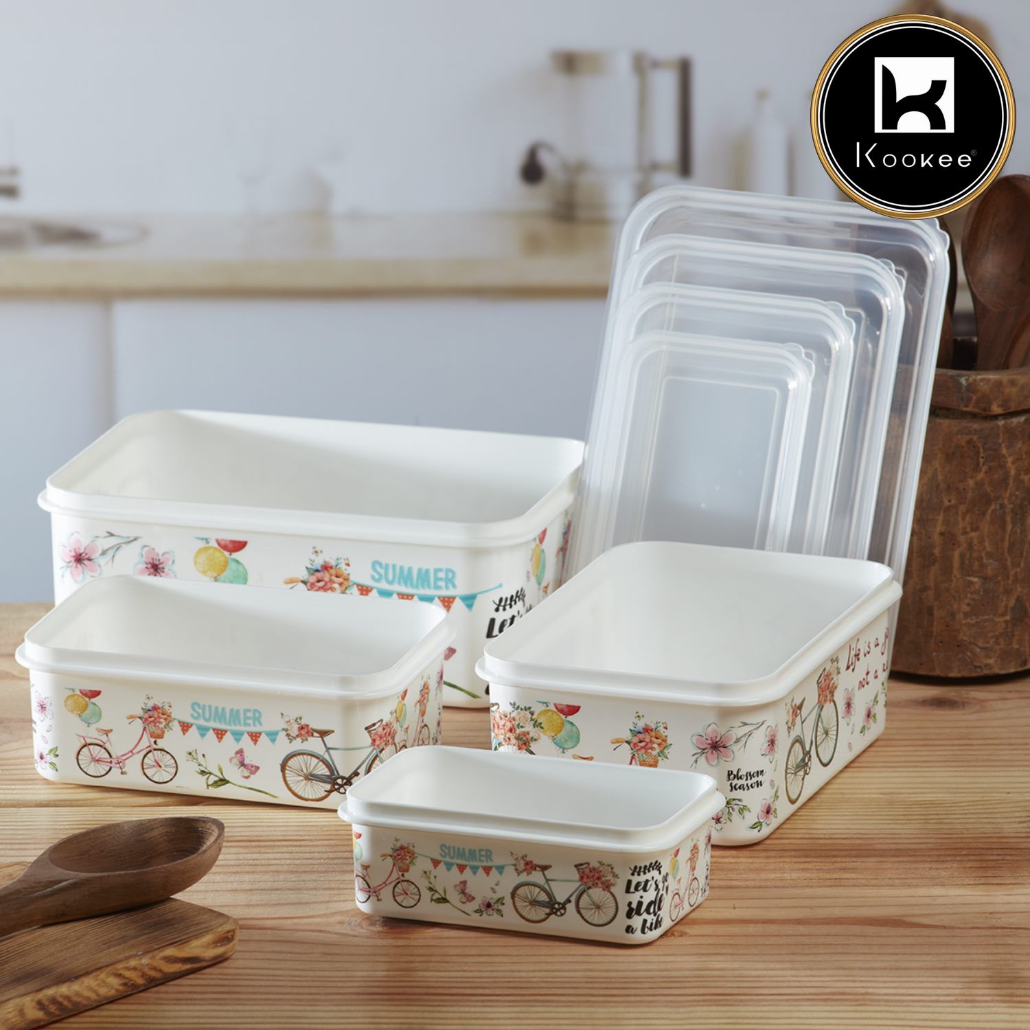 Kookee Plastic Containers, Multi, ART06212