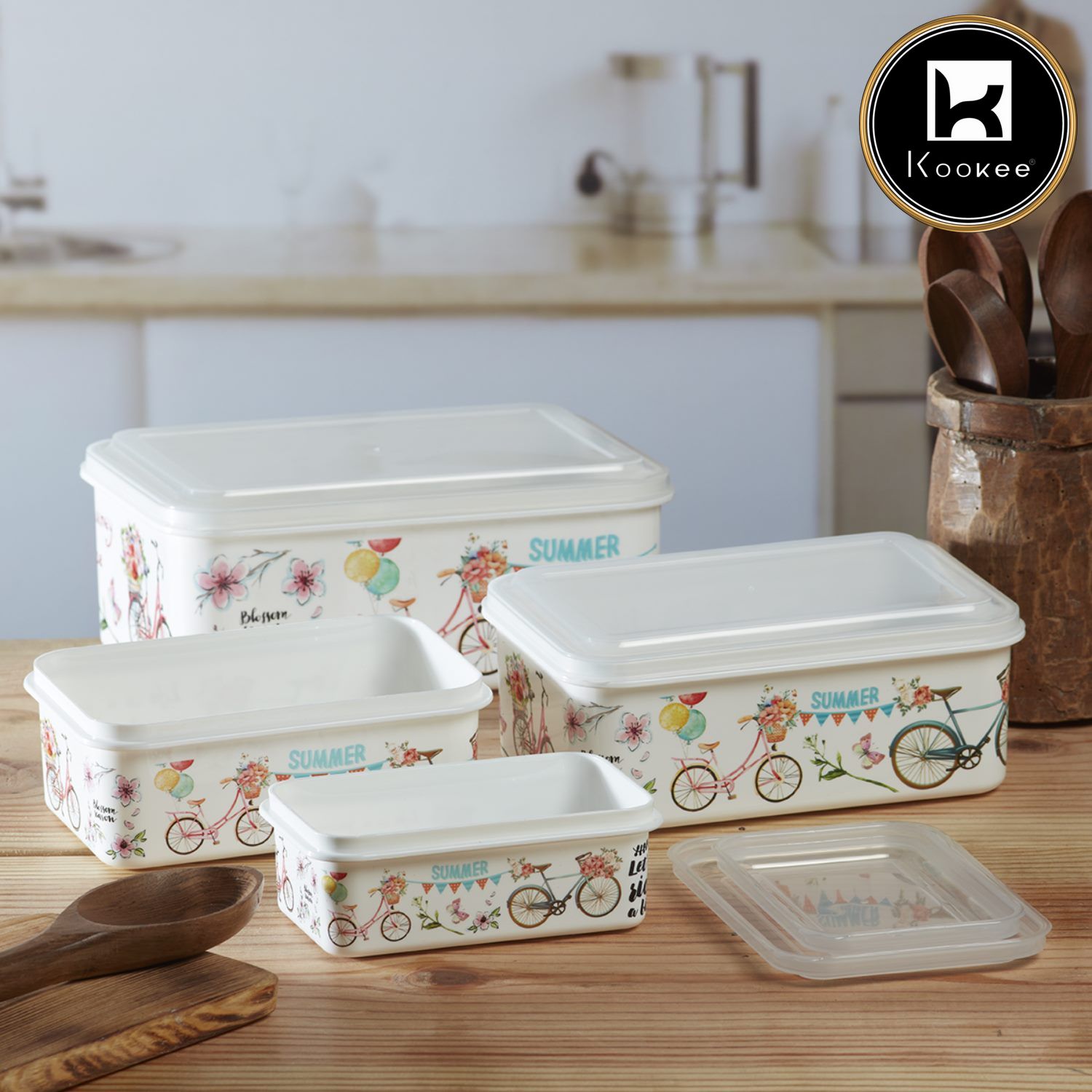 Kookee Plastic Containers, Multi, ART06212
