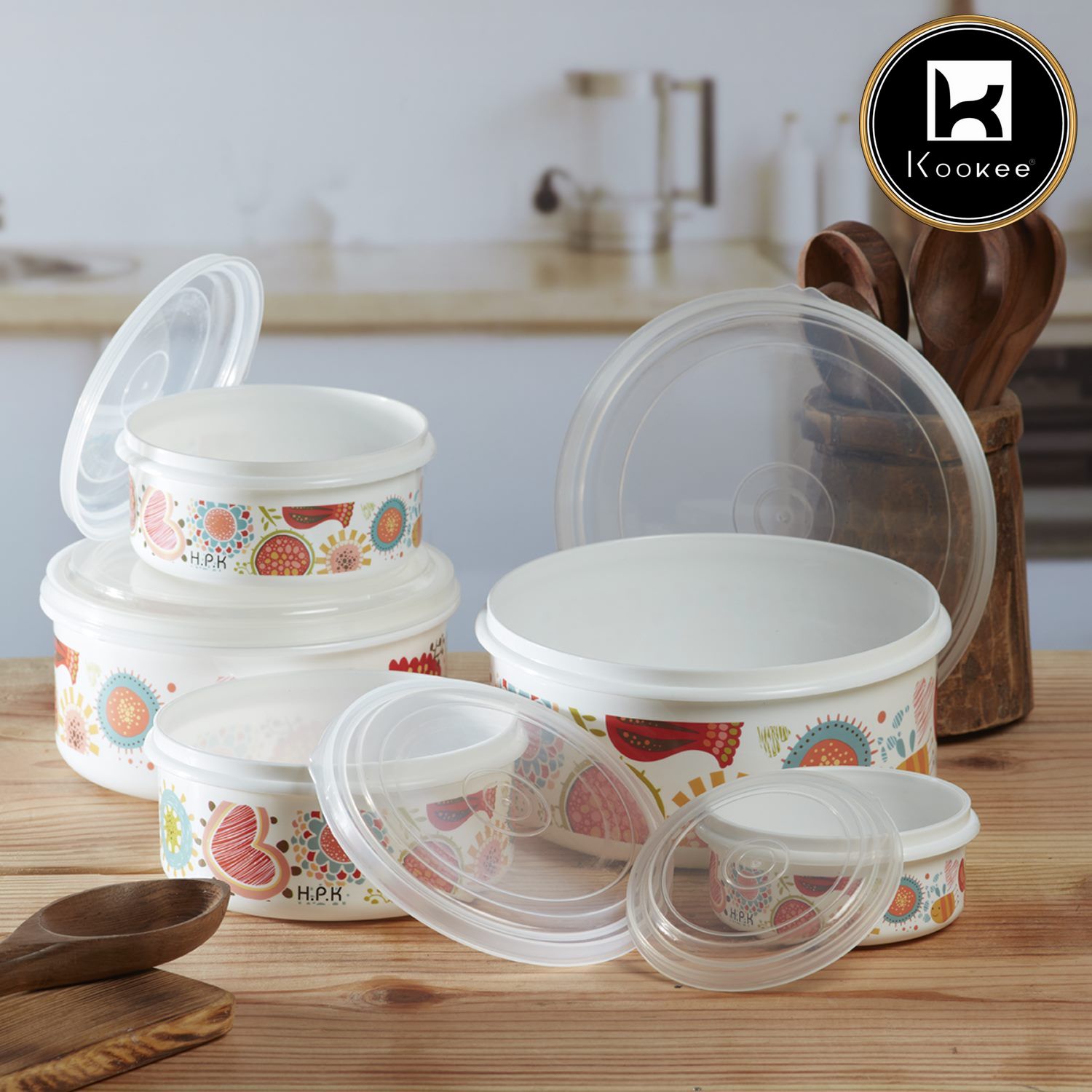 Kookee Plastic Containers, Multi, ART06216
