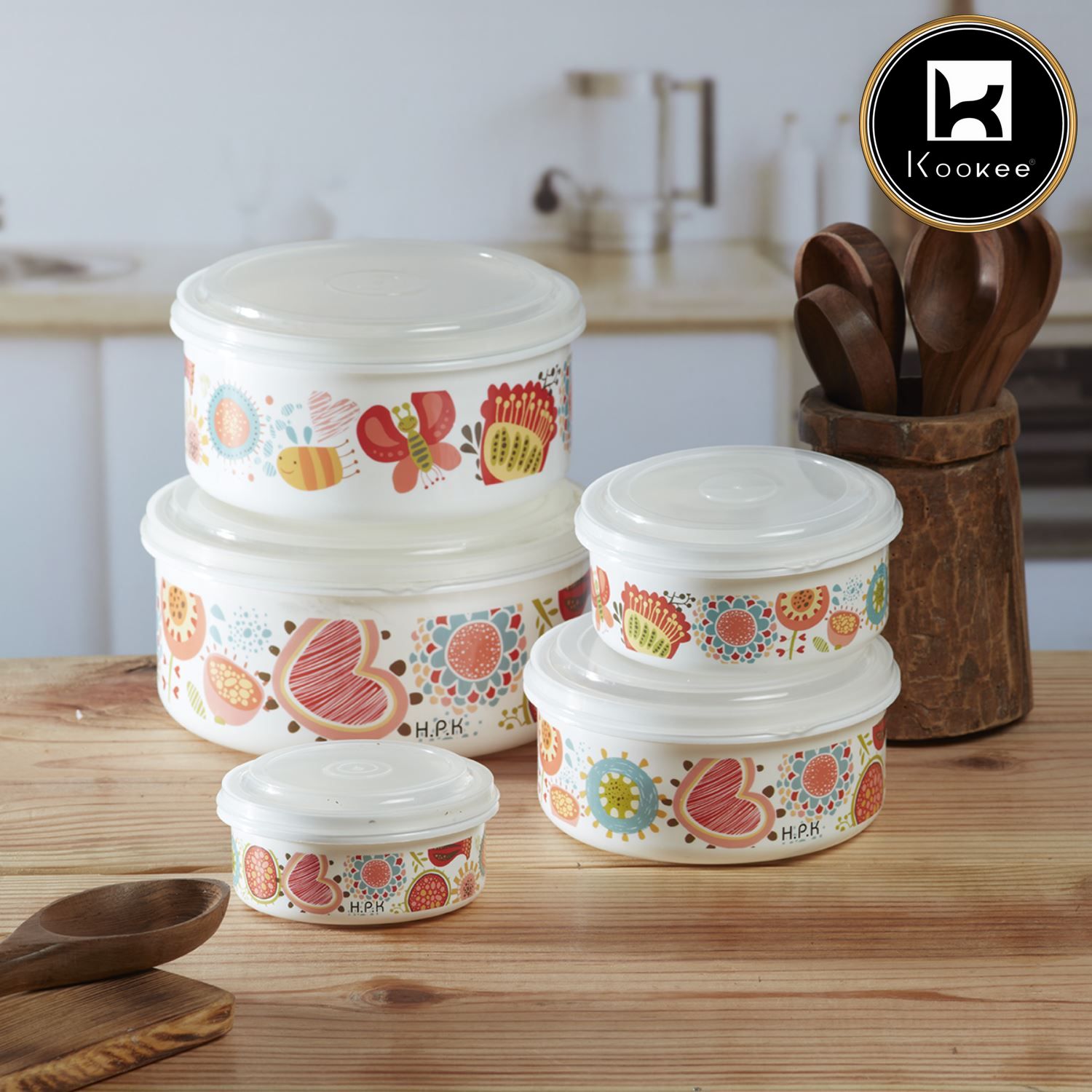 Kookee Plastic Containers, Multi, ART06216