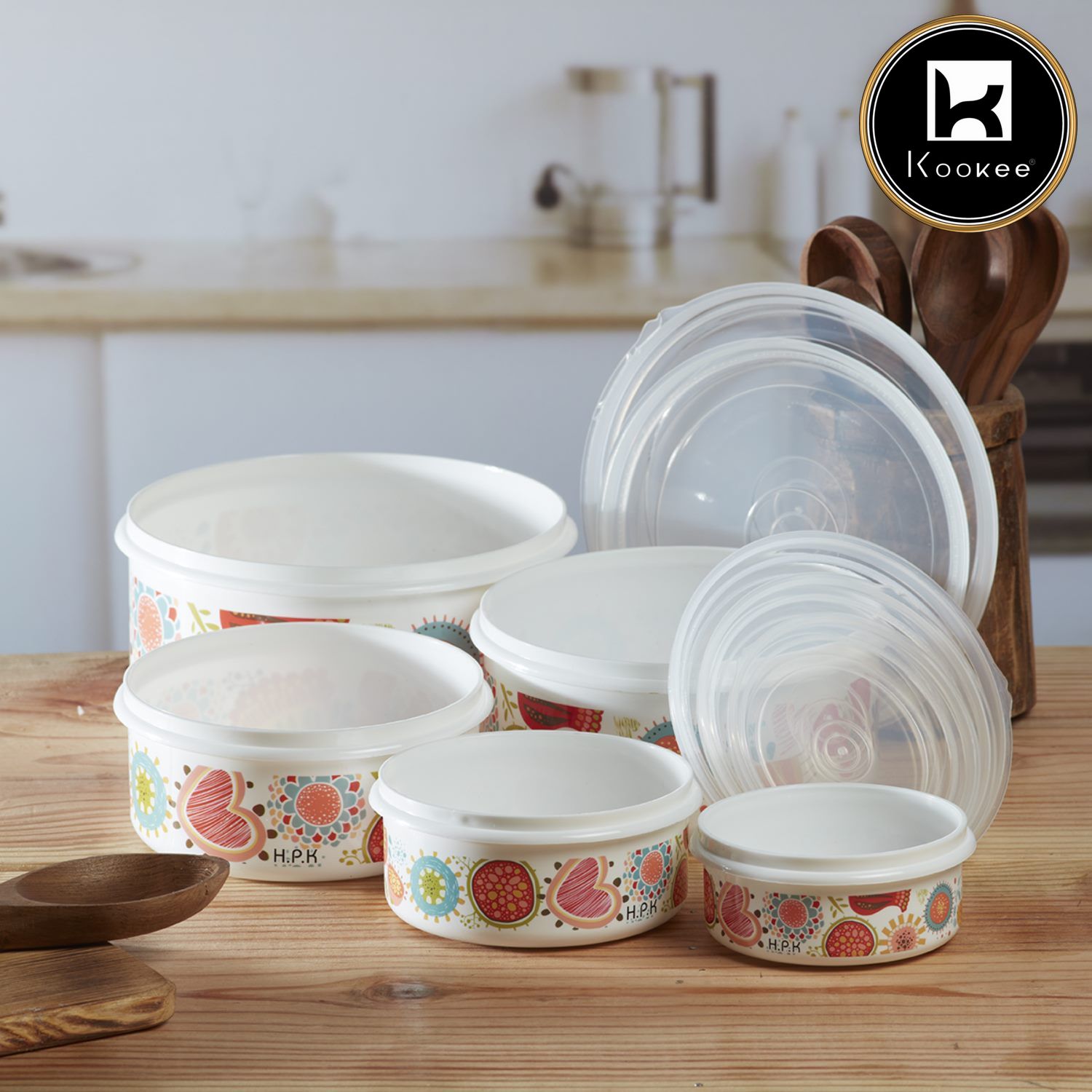 Kookee Plastic Containers, Multi, ART06216