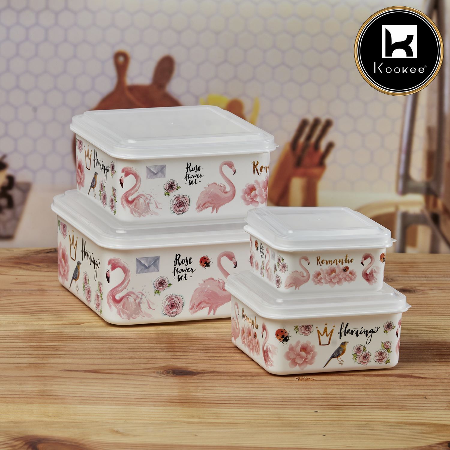 Kookee Plastic Containers, Multi, ART06218