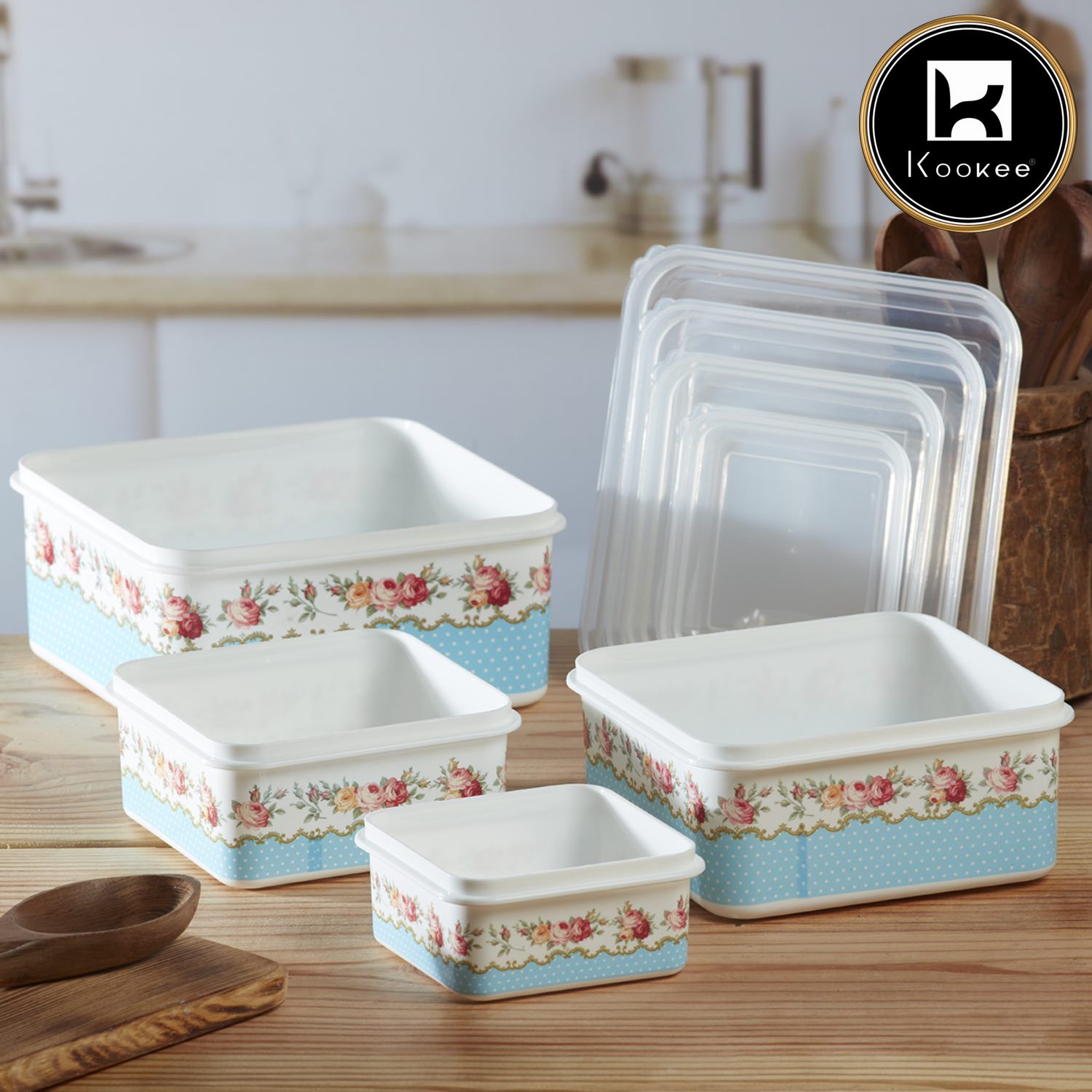 Kookee Plastic Containers, Multi, ART06221