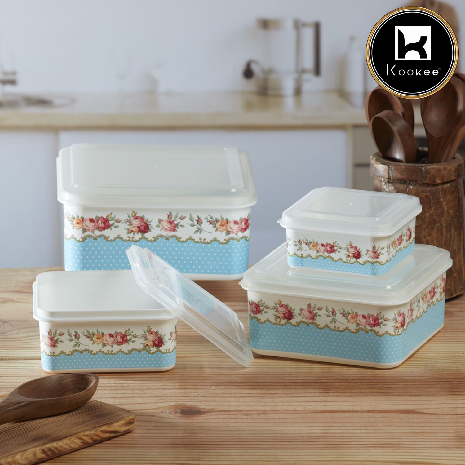 Kookee Plastic Containers, Multi, ART06221