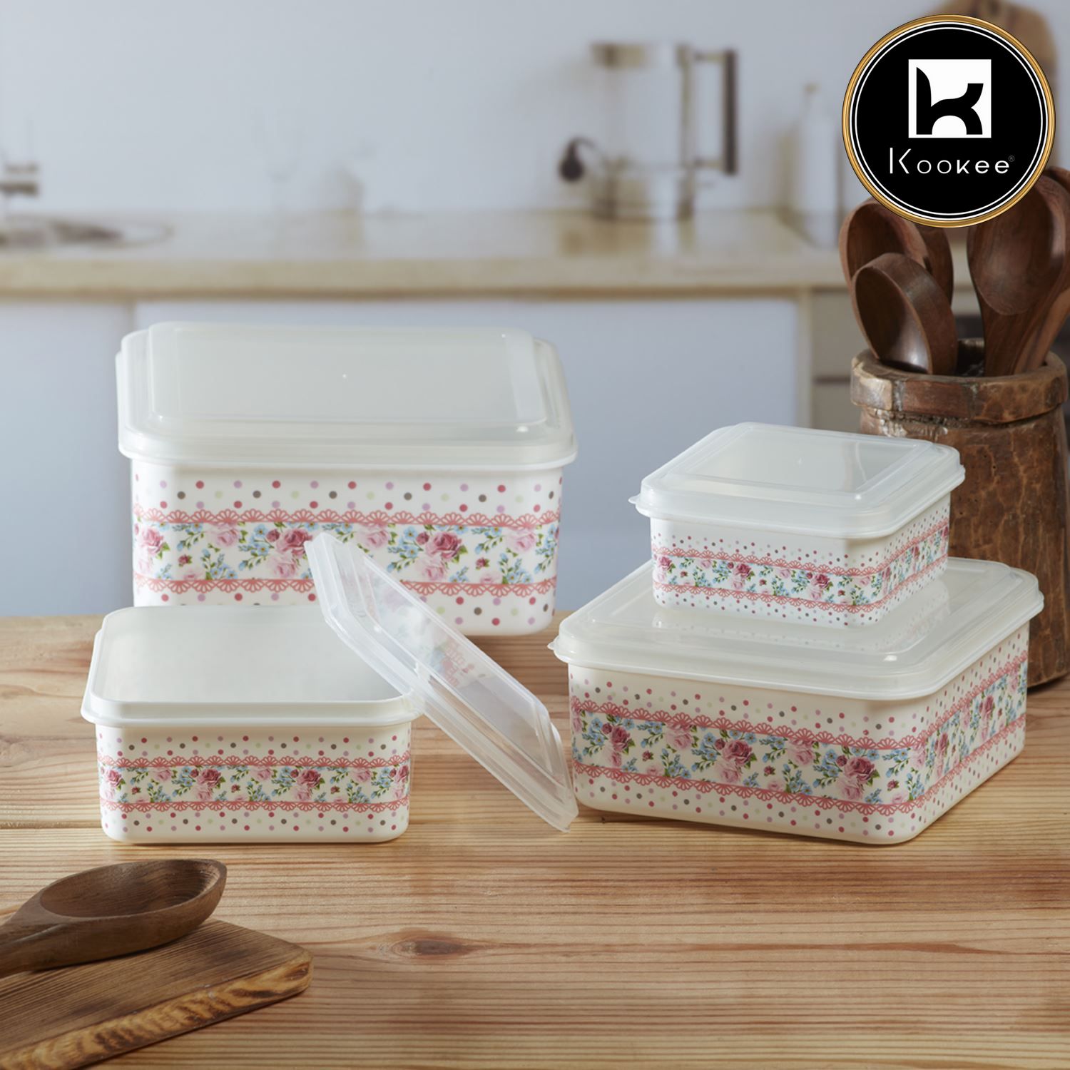 Kookee Plastic Containers, Multi, ART06222