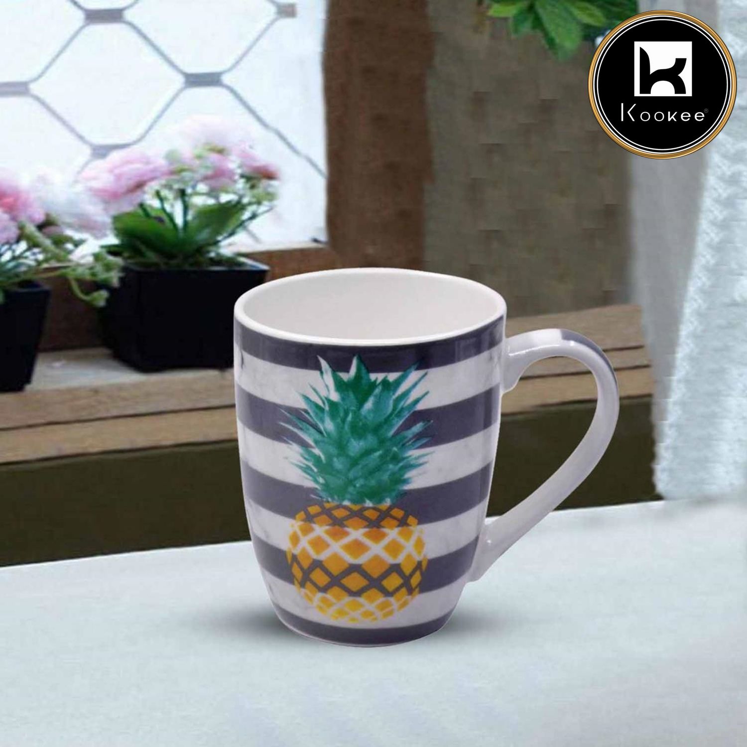Kookee Printed Ceramic Coffee or Tea Mug with handle - 325ml (3551-A)