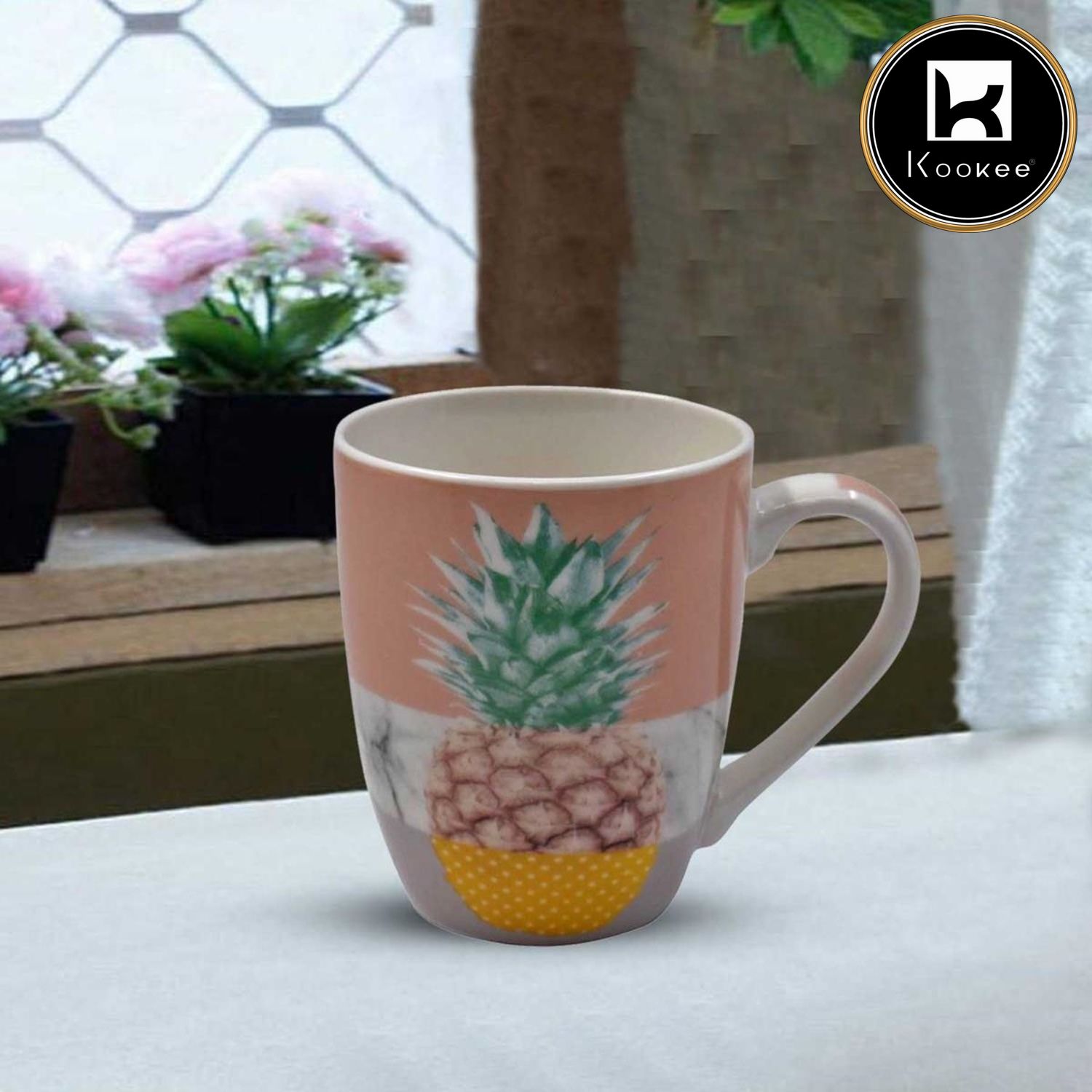 Kookee Printed Ceramic Coffee or Tea Mug with handle - 325ml (3551-B)