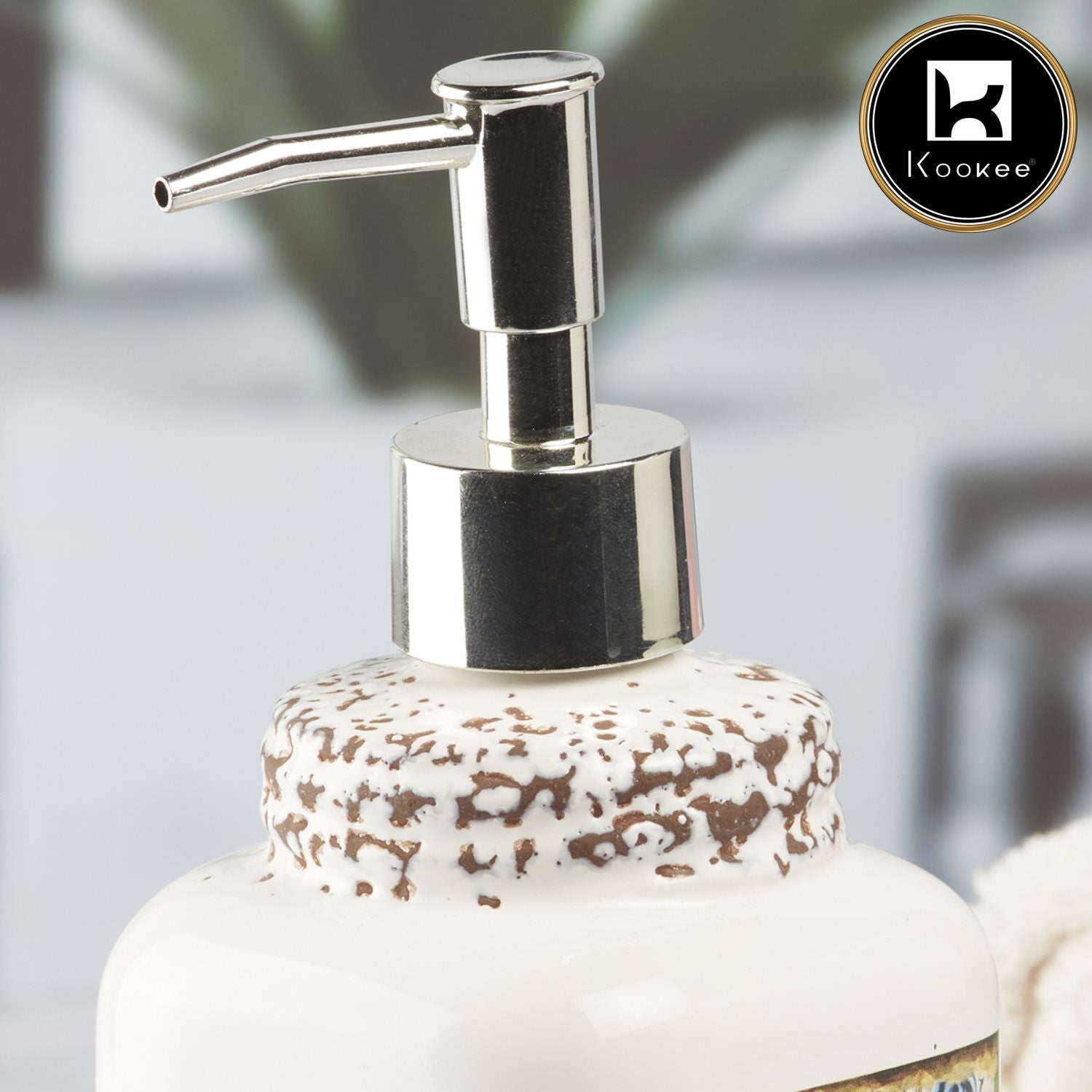 Ceramic Soap Dispenser for handwash for Bathroom, Brown, (Set of 1) (6291)