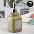 Kookee Ceramic Soap Dispenser with Stylish Refillable Pump Bottle for Bathroom Handwash & Kitchen Wash Basin, Perfect for Hand Soap, Lotion, and more, Green,