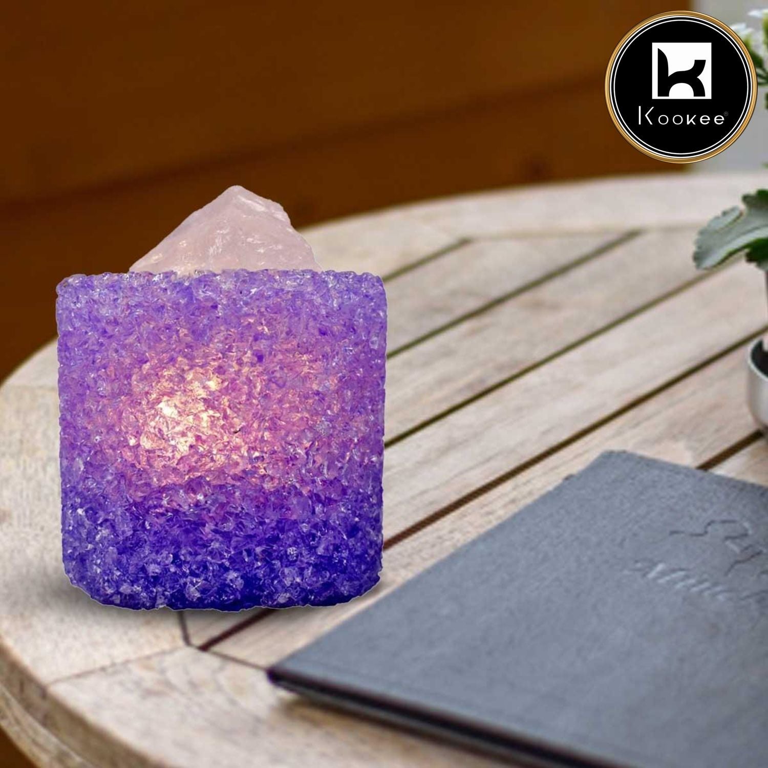 Kookee Natural Crystal Aromatherapy with Essential Oil, Electric Diffuser and LED Light Suitable for Home, Office, Spa for Claming, Soothing and Relaxing