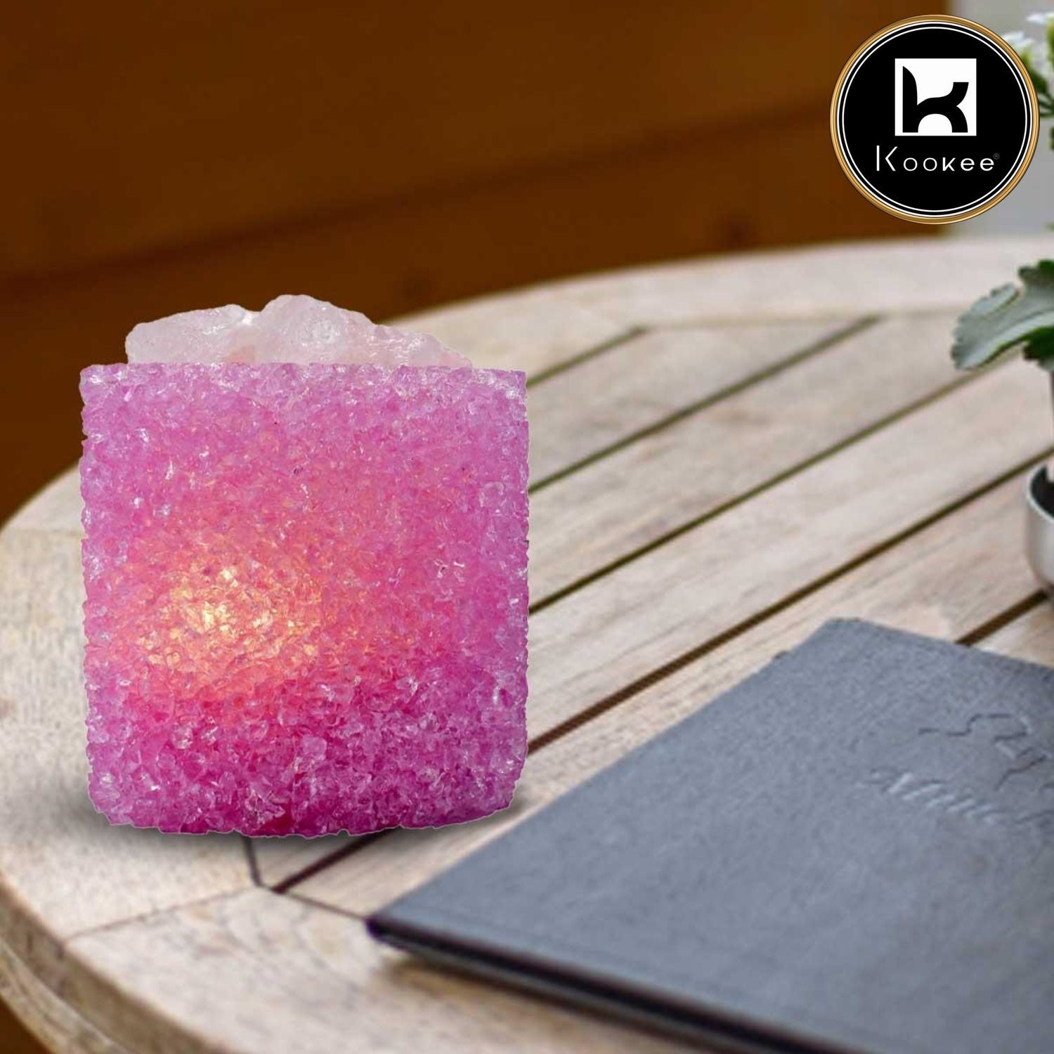 Kookee Natural Crystal Aromatherapy with Essential Oil, Electric Diffuser and LED Light Suitable for Home, Office, Spa for Claming, Soothing and Relaxing