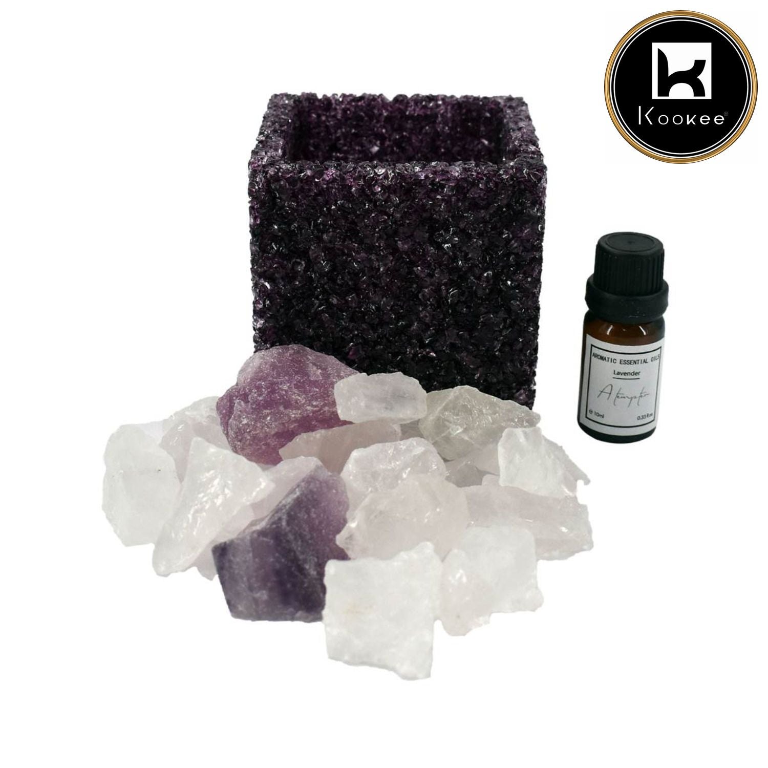 Natural Crystal Aromatherapy with Essential Oil, Electric Diffuser (087-2-B)