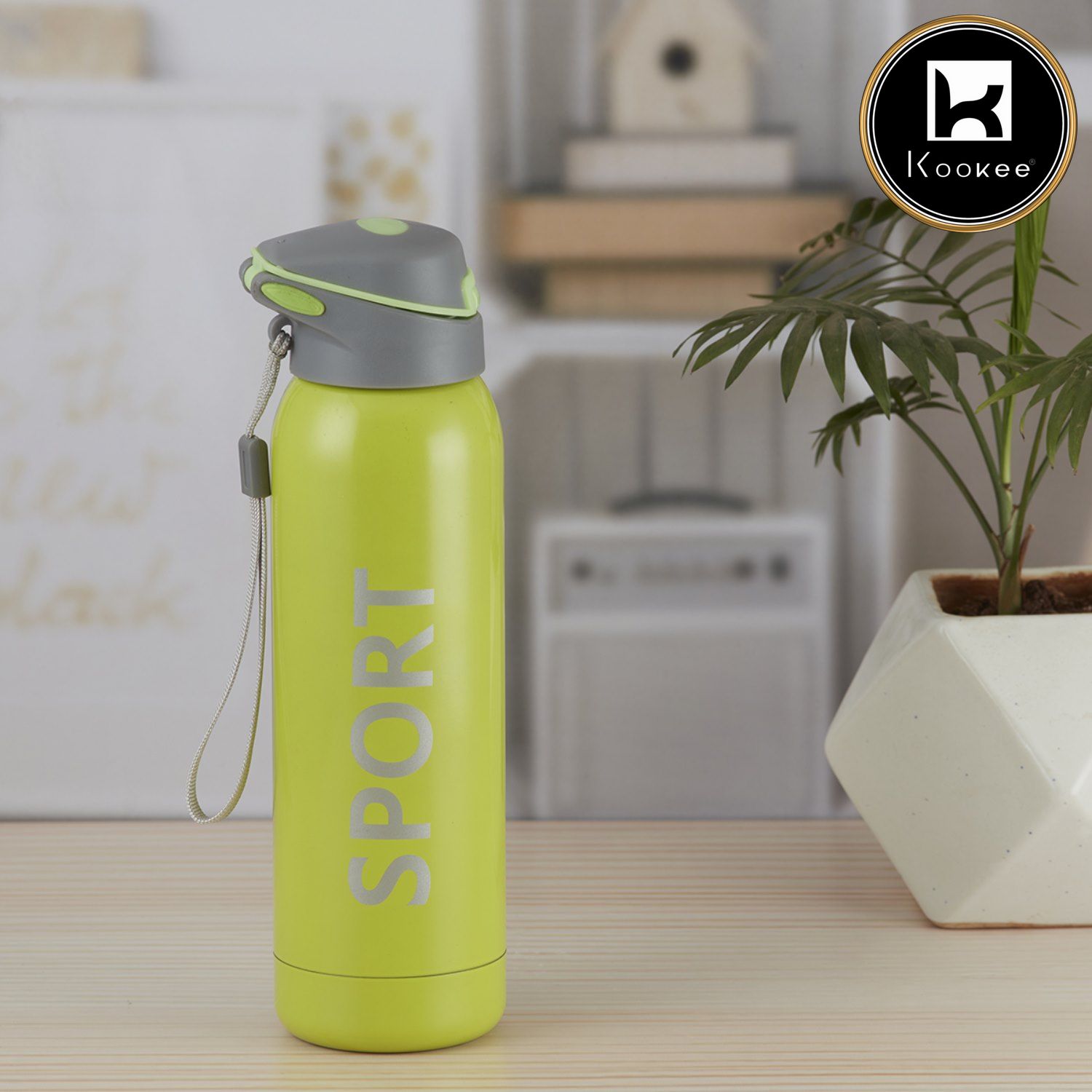 Kookee Stainless Steel Vacuum Insulated double wall Water Bottle for Home, Office, Travel and Sports, Leak - proof Lid for Hot and Cold liquids - 500ml