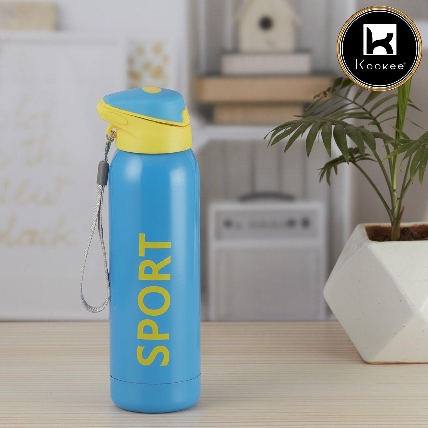 Kookee Stainless Steel Vacuum Insulated double wall Water Bottle for Home, Office, Travel and Sports, Leak - proof Lid for Hot and Cold liquids - 500ml