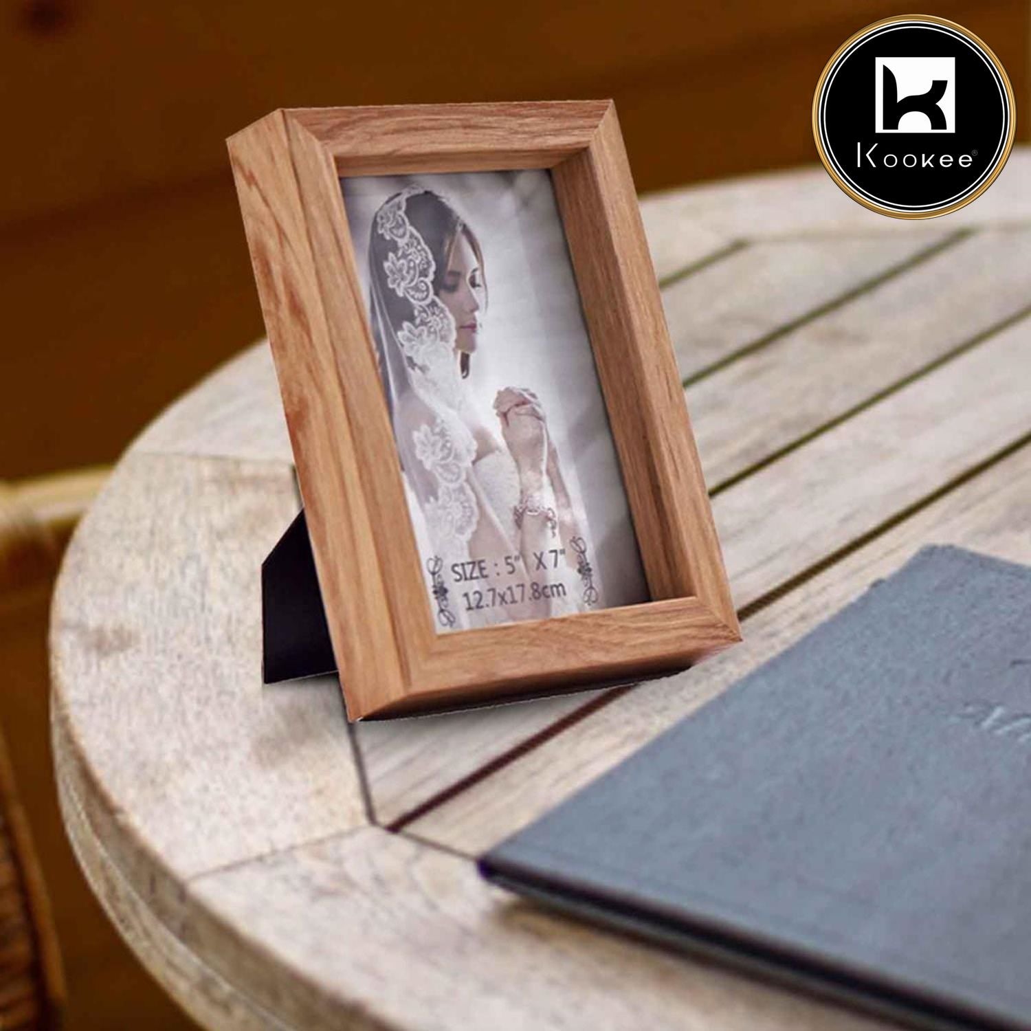 Kookee Wooden Border Photo Frame with back Stand for Tabletop, Home Decor for your Living and Bedroom