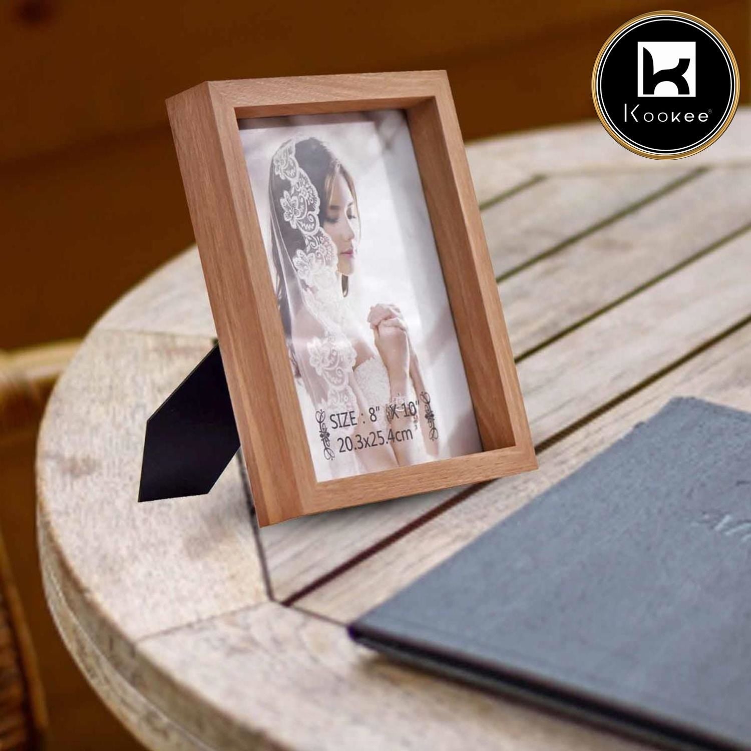 Kookee Wooden Border Photo Frame with back Stand for Tabletop, Home Decor for your Living and Bedroom